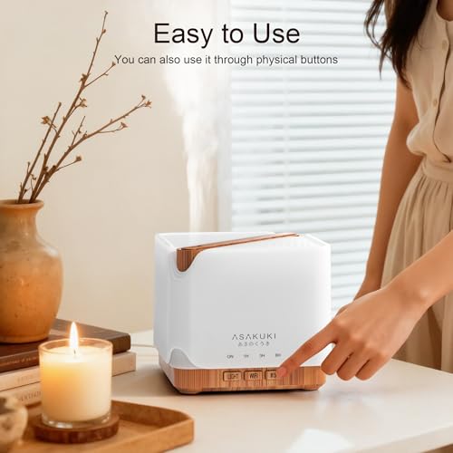 ASAKUKI 700 ml Premium Essential Oil Diffuser, 5 in 1 Ultrasonic Aromatherapy Fragrant Oil Vaporizer Humidifier, Timer and Auto-Off Safety Switch, 7 LED Light Colors, Valentine's Day Gift