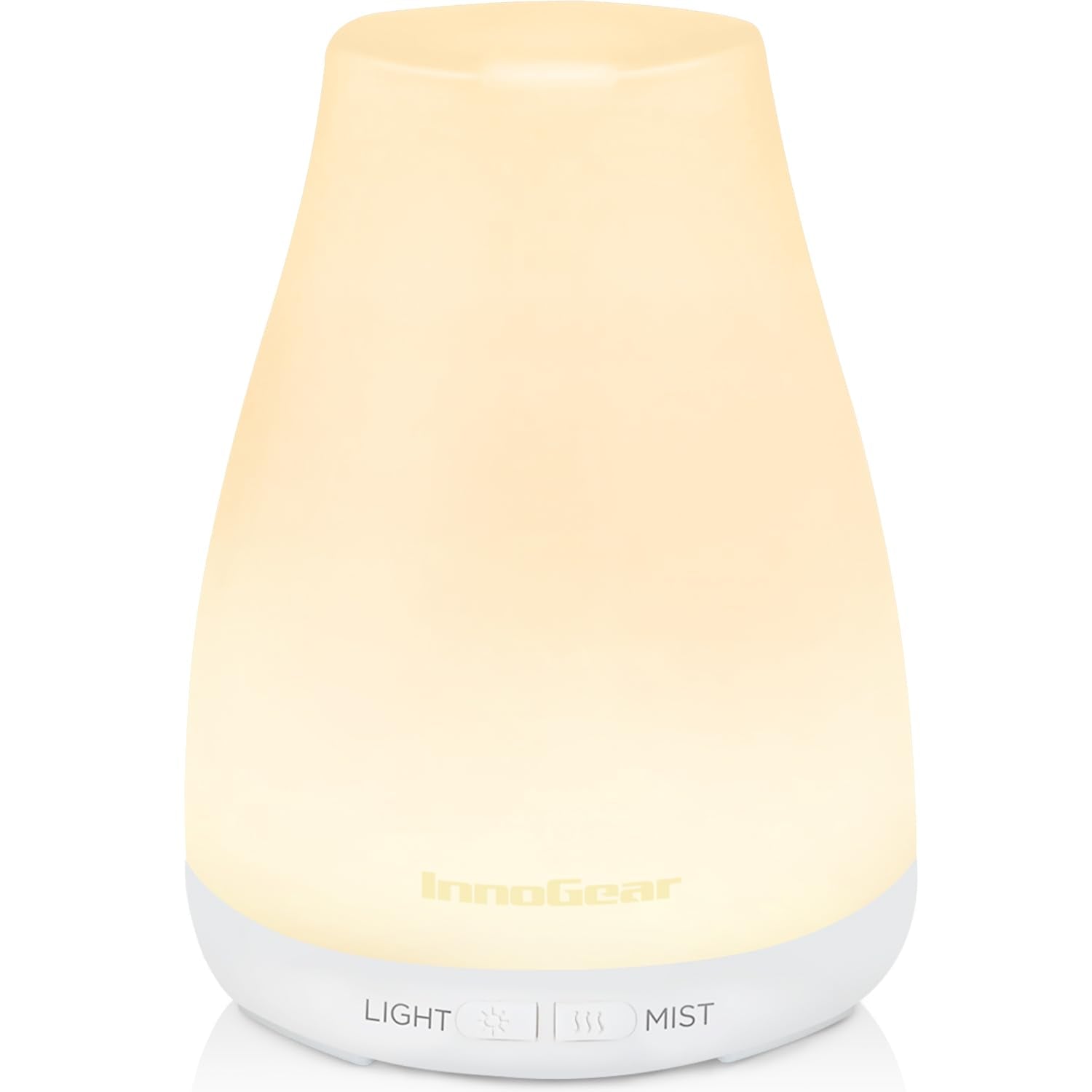 InnoGear Essential Oil Diffuser, Ultrasonic Diffusers for Home Aromatherapy Humidifier for Bedroom Room 7 Colors LED 2 Mist Mode Auto Off, Basic White