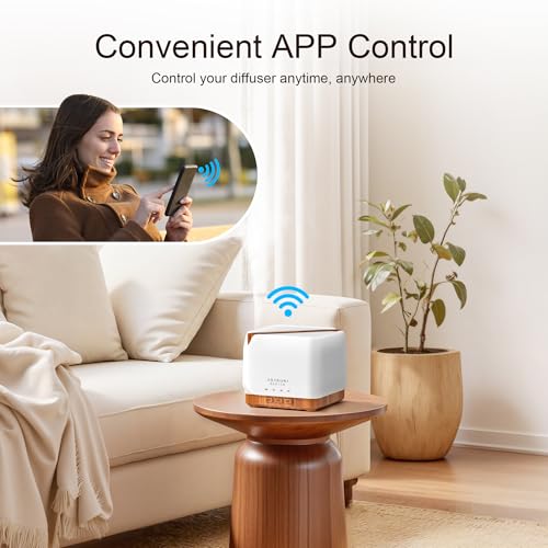 ASAKUKI 700 ml Premium Essential Oil Diffuser, 5 in 1 Ultrasonic Aromatherapy Fragrant Oil Vaporizer Humidifier, Timer and Auto-Off Safety Switch, 7 LED Light Colors, Valentine's Day Gift