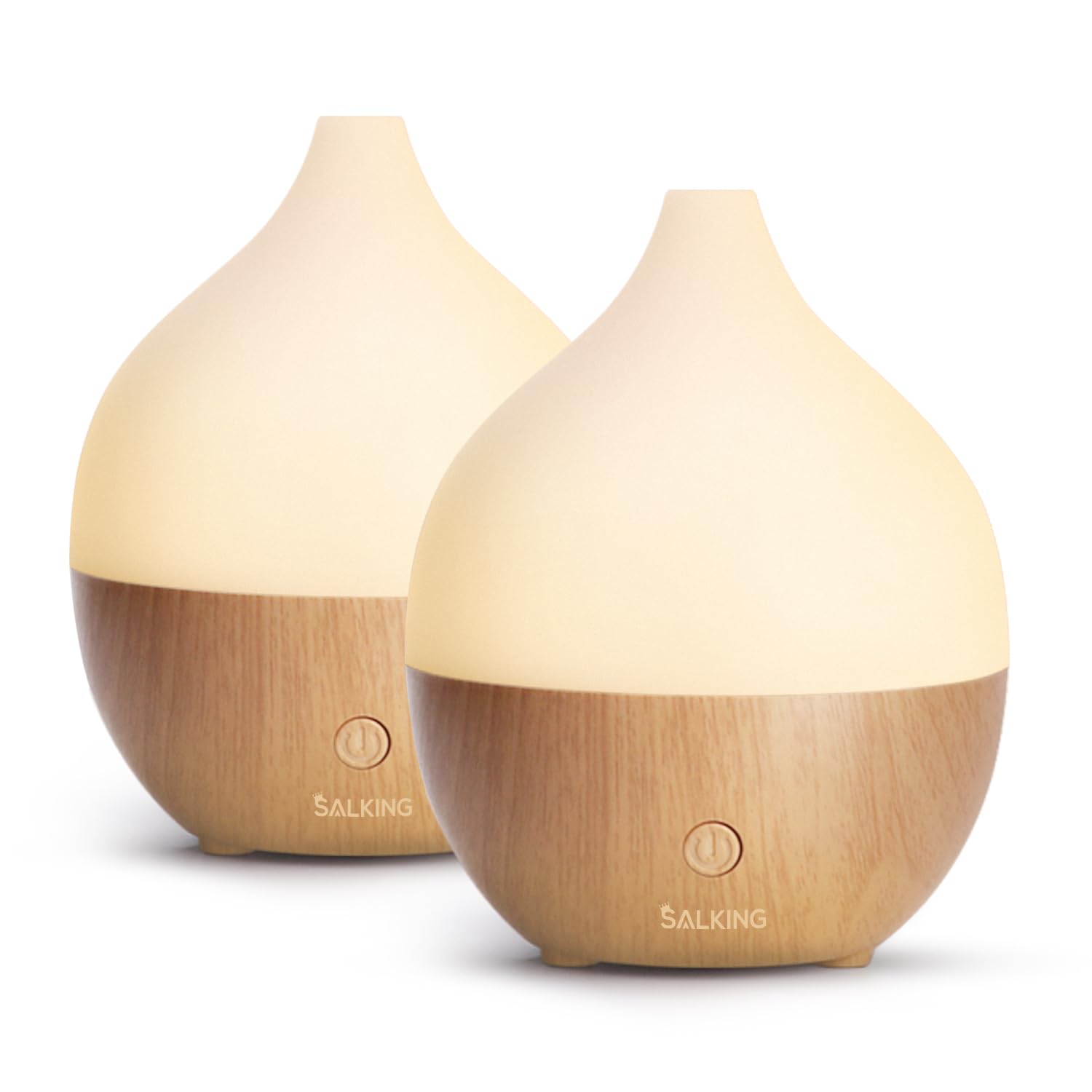 SALKING Essential Oil Diffuser, 100ml Small Aromatherapy Diffuser with Auto Shut-Off Function, Ultrasonic Diffusers for Essential Oils, Cool Mist Humidifier with Warm White Lights, for Office Home