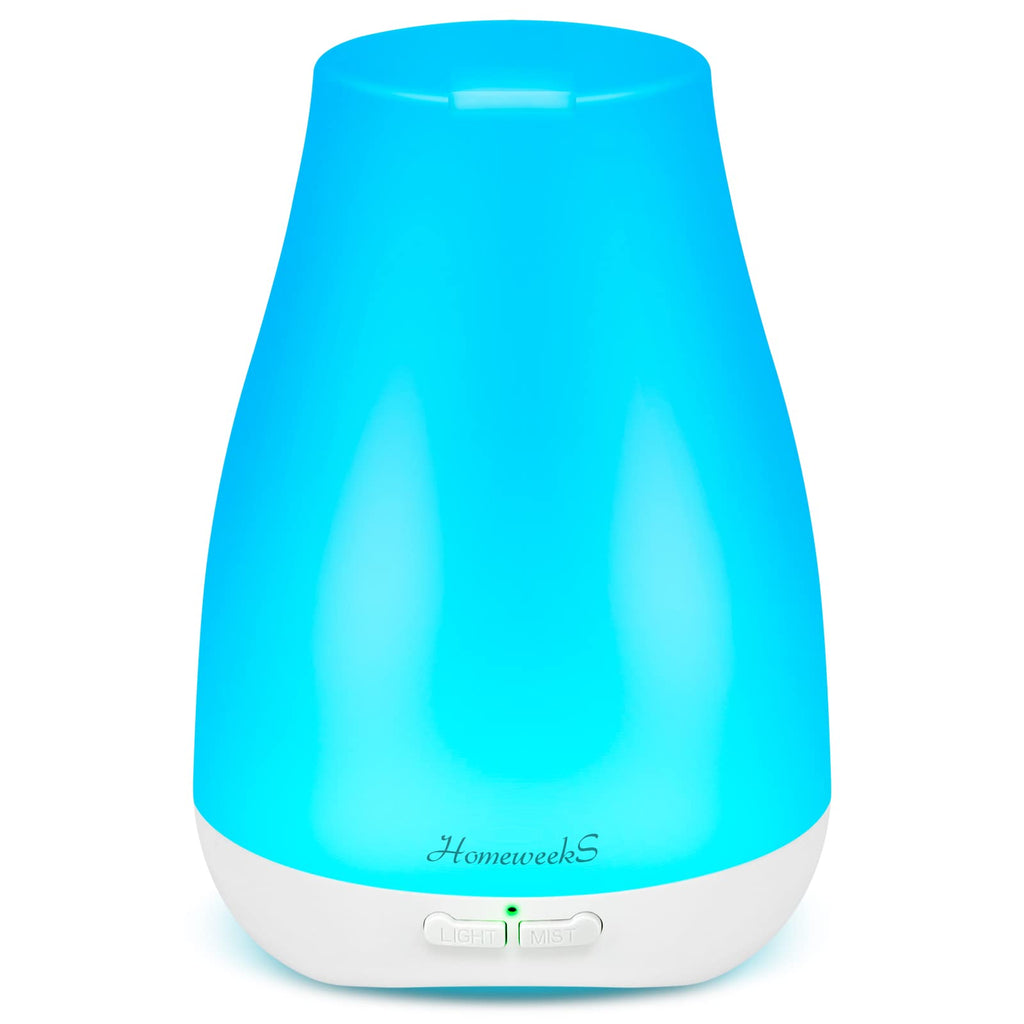 Homeweeks Diffusers, 100ml Colorful Essential Oil Diffuser with Adjustable Mist Mode, Auto Off Aroma for Bedroom/Office/Trip (100 ML 1 Pack)