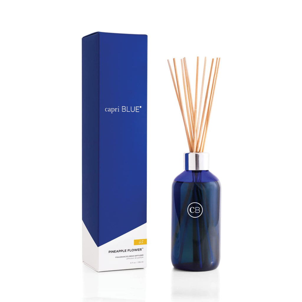 Capri Blue Volcano Reed Diffuser Set - Includes Reed Diffuser Sticks, Fragrance Oil, and Glass Bottle - Luxury Scented Room Fresheners - Cobalt Blue (8 fl oz)
