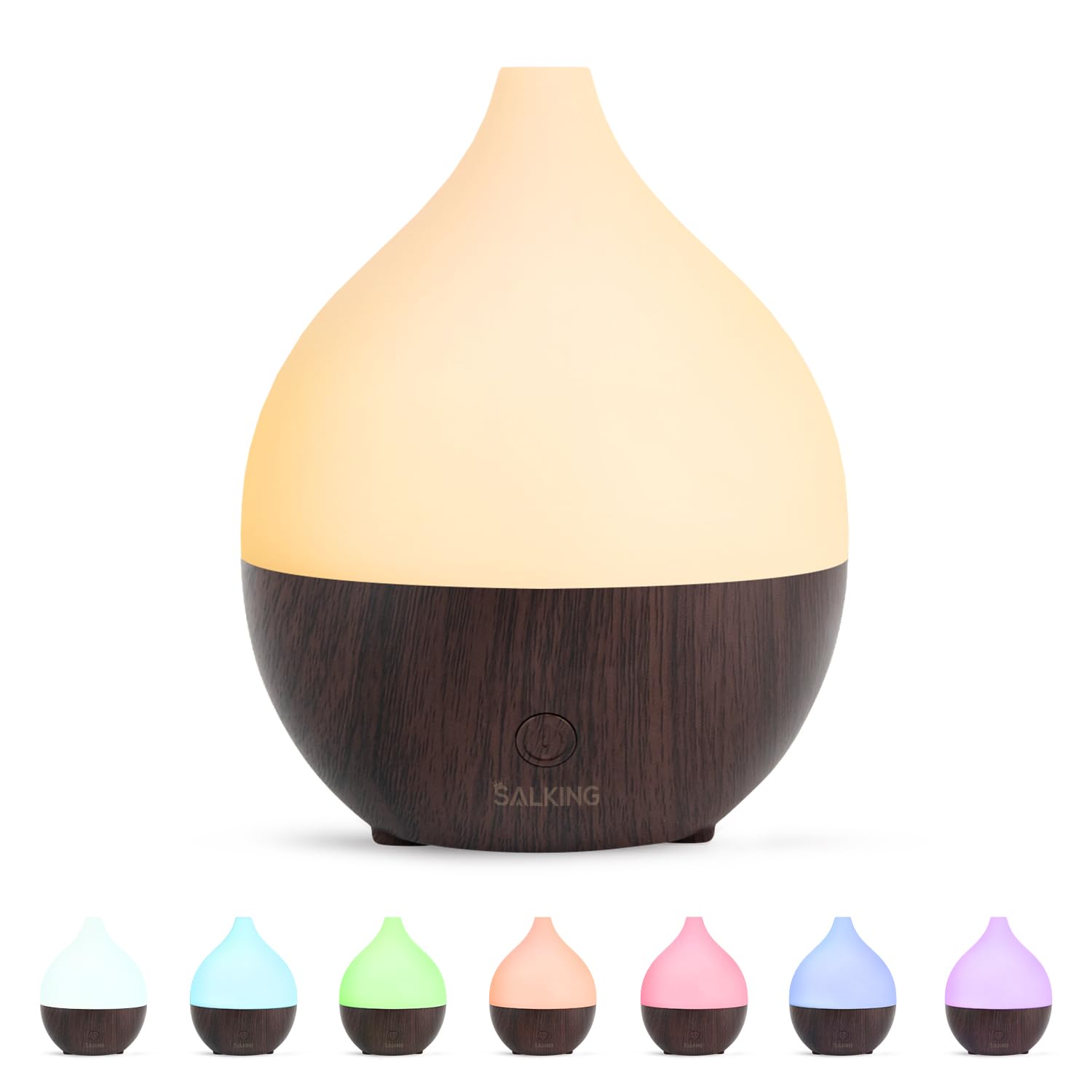 SALKING Essential Oil Diffuser, 100ml Small Aromatherapy Diffuser with Auto Shut-Off Function, Ultrasonic Diffusers for Essential Oils, Cool Mist Humidifier with Warm White Lights, for Office Home