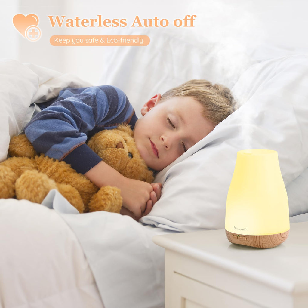 Homeweeks Diffusers, 100ml Colorful Essential Oil Diffuser with Adjustable Mist Mode, Auto Off Aroma for Bedroom/Office/Trip (100 ML 1 Pack)