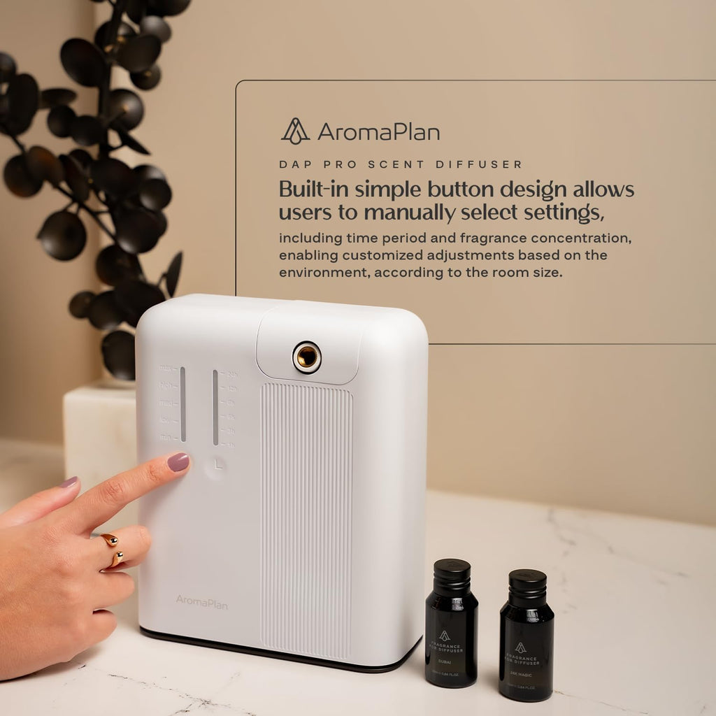 AromaPlan 5 Star Collection Cold Air Scent Diffuser, Whole House (2 Scents Included)- Waterless Smart Aroma, Scent &Time Adjust., App Control, HVAC | Home, Commercial, Hotel | Large Room, 2,000 sq.ft