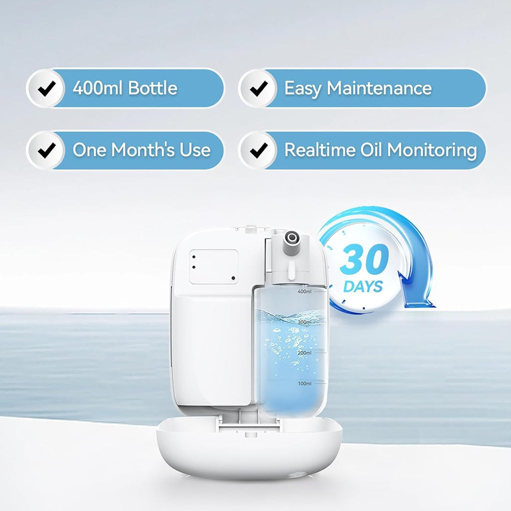 Upgraded Scent Air Machine for Home Cover Up to 2000 sq.ft, Hotel and Commercial Use 400ML Diffuser with 100ML White Tea Harmony Essential Oil, Waterless Cold Air Diffuser for Home, Office