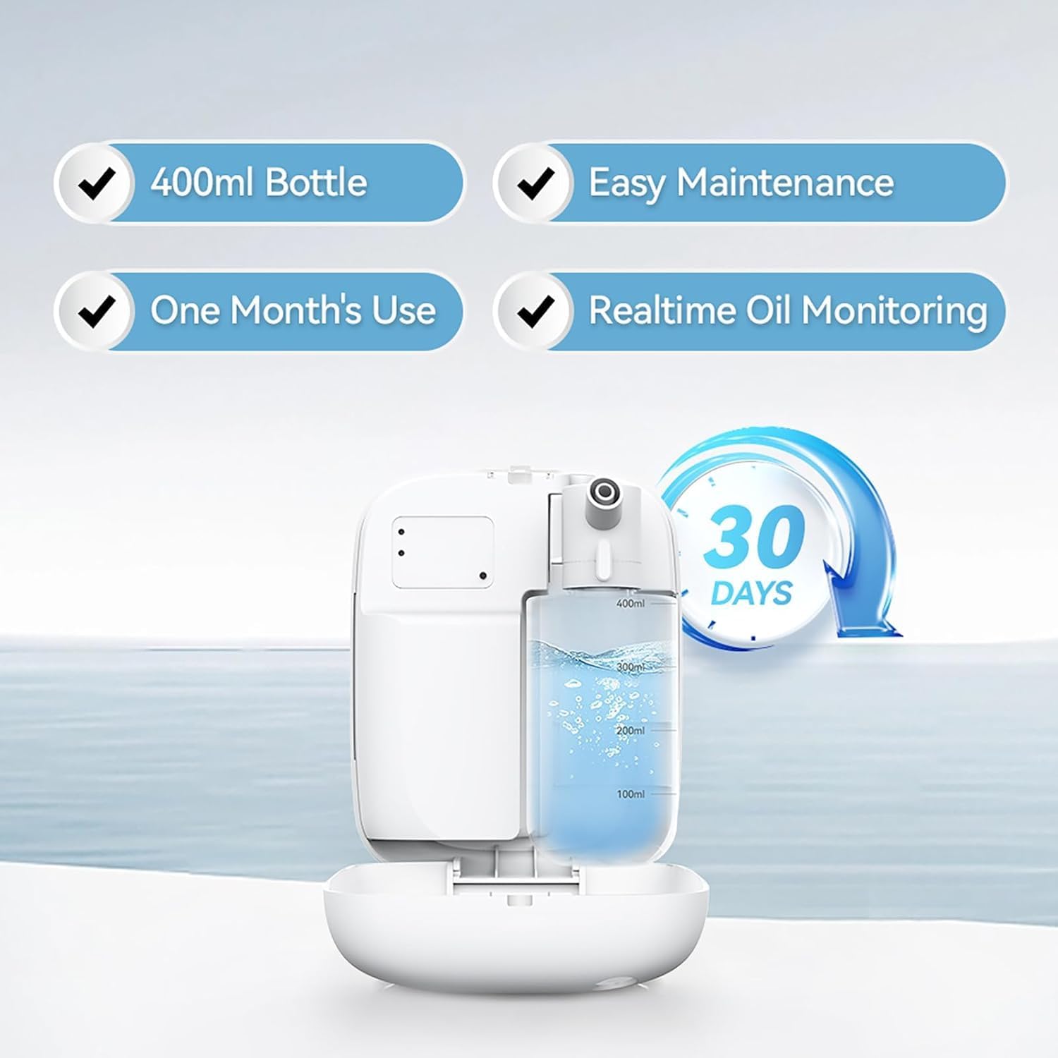 Upgraded Scent Air Machine for Home Cover Up to 2000 sq.ft, Hotel and Commercial Use 400ML Diffuser with 100ML White Tea Harmony Essential Oil, Waterless Cold Air Diffuser for Home, Office