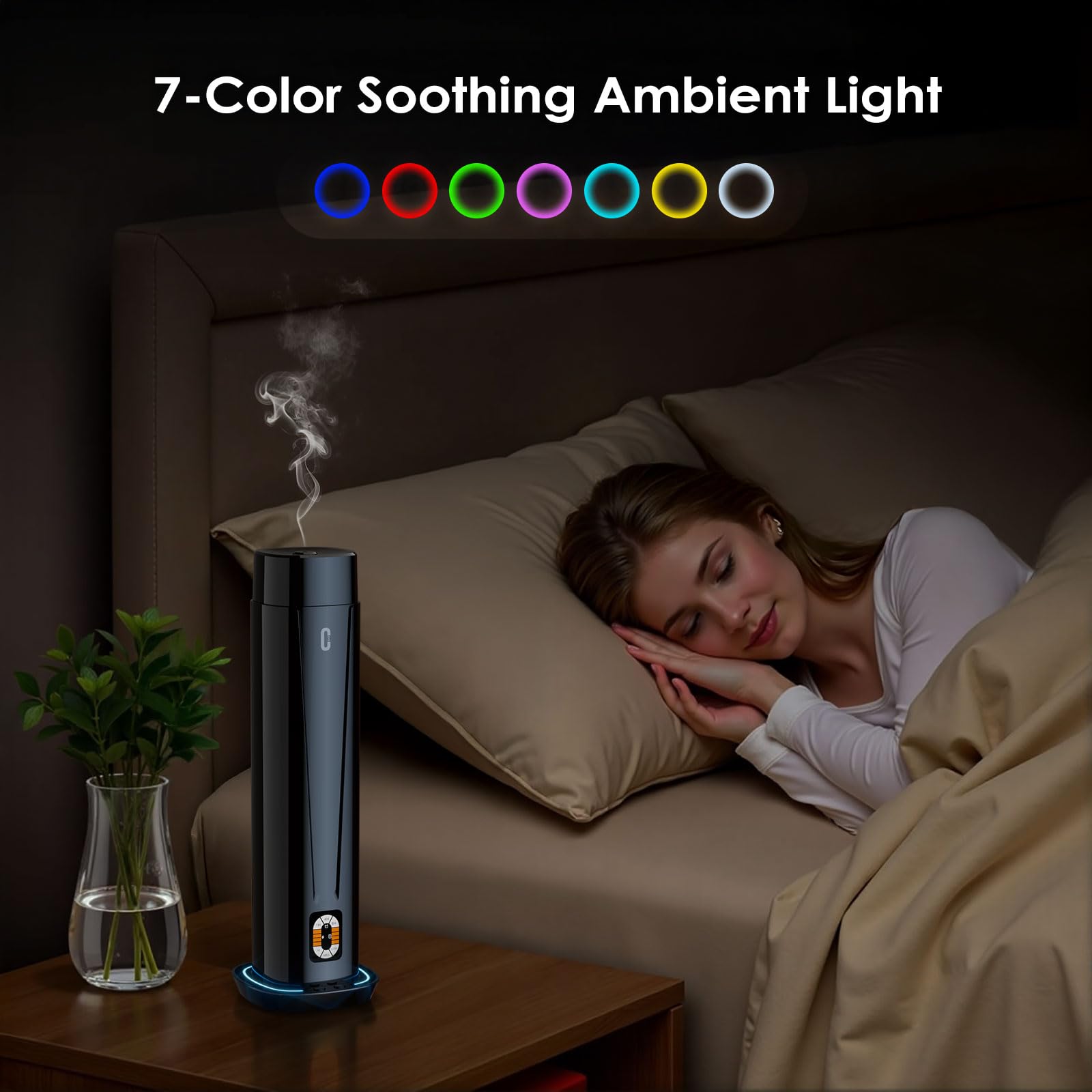 Waterless Scent Diffuser – 1200 Sq Ft Coverage, Essential Oil Diffuser with Remote Control, Quiet Aromatherapy Diffuser with LED Light & Timer, Scent Air Machine for Home, Office, Hotel