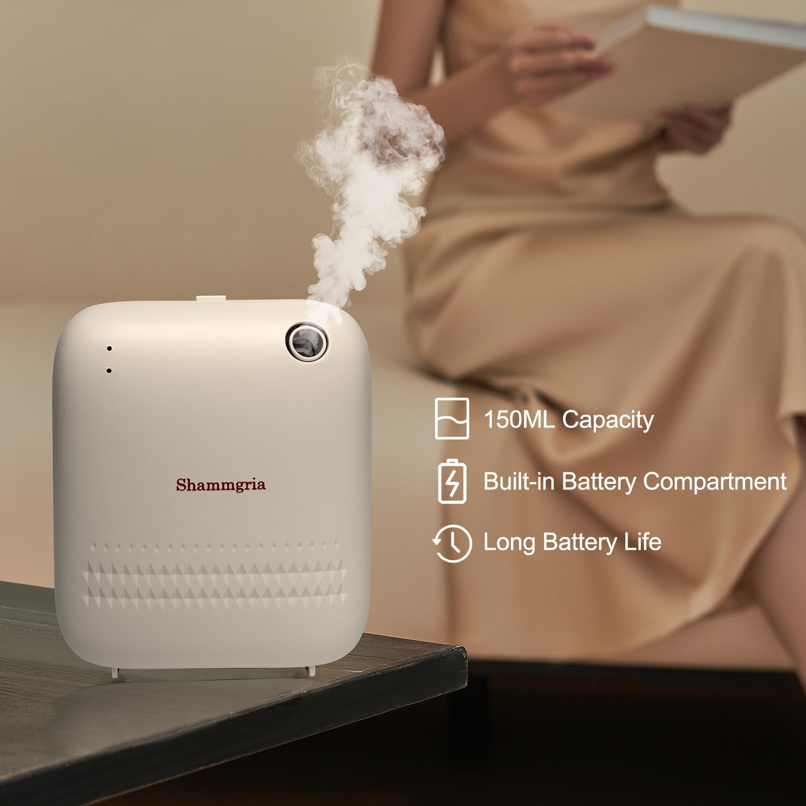 Battery-Powered Air Freshener Waterless Essential Oil Diffuser – 150mL Capacity, Smart Scent Diffuser for Rooms,Office & Commercial Use, Covers Up to 2000 sq.ft.Aromatherapy Scent Diffuser