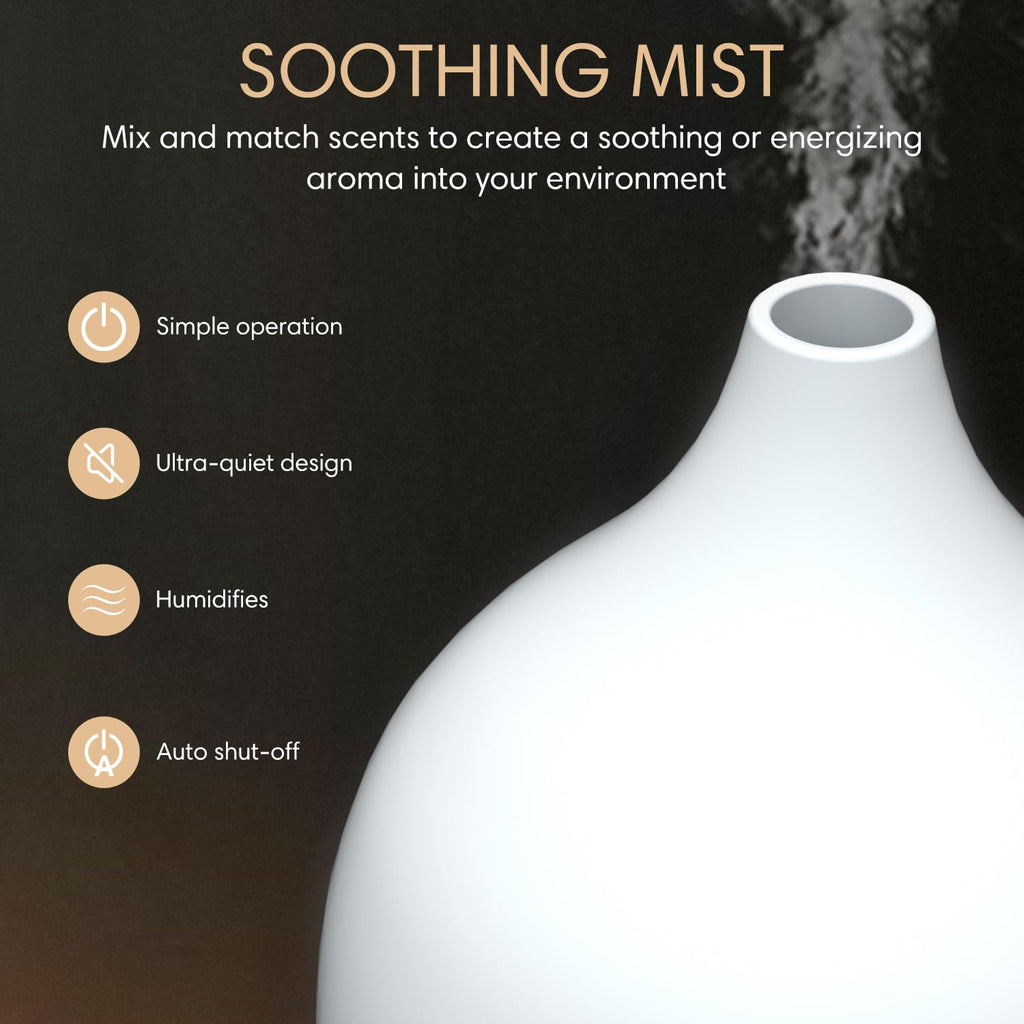 SALKING Essential Oil Diffuser, 100ml Small Aromatherapy Diffuser with Auto Shut-Off Function, Ultrasonic Diffusers for Essential Oils, Cool Mist Humidifier with Warm White Lights, for Office Home