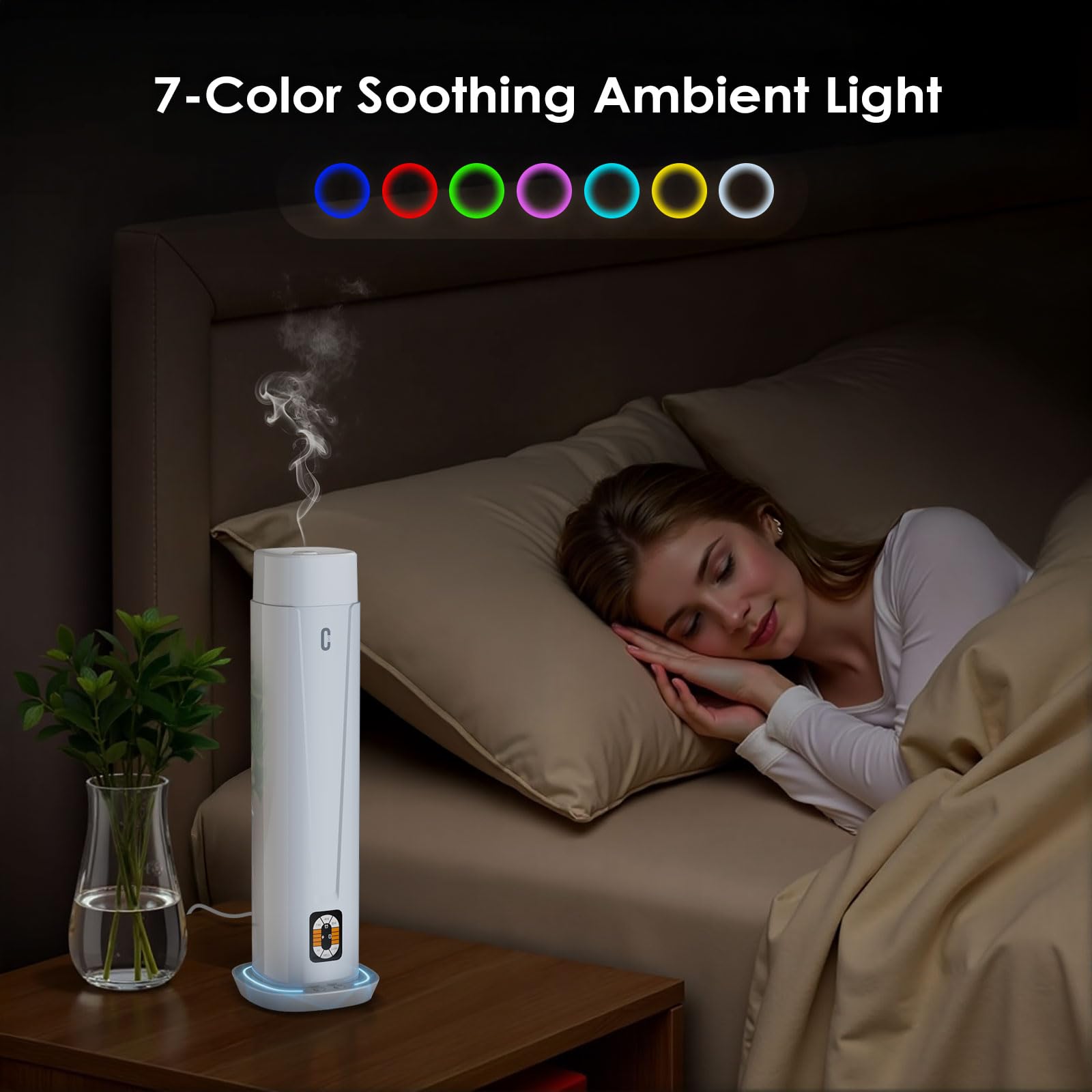 Waterless Scent Diffuser – 1200 Sq Ft Coverage, Essential Oil Diffuser with Remote Control, Quiet Aromatherapy Diffuser with LED Light & Timer, Scent Air Machine for Home, Office, Hotel