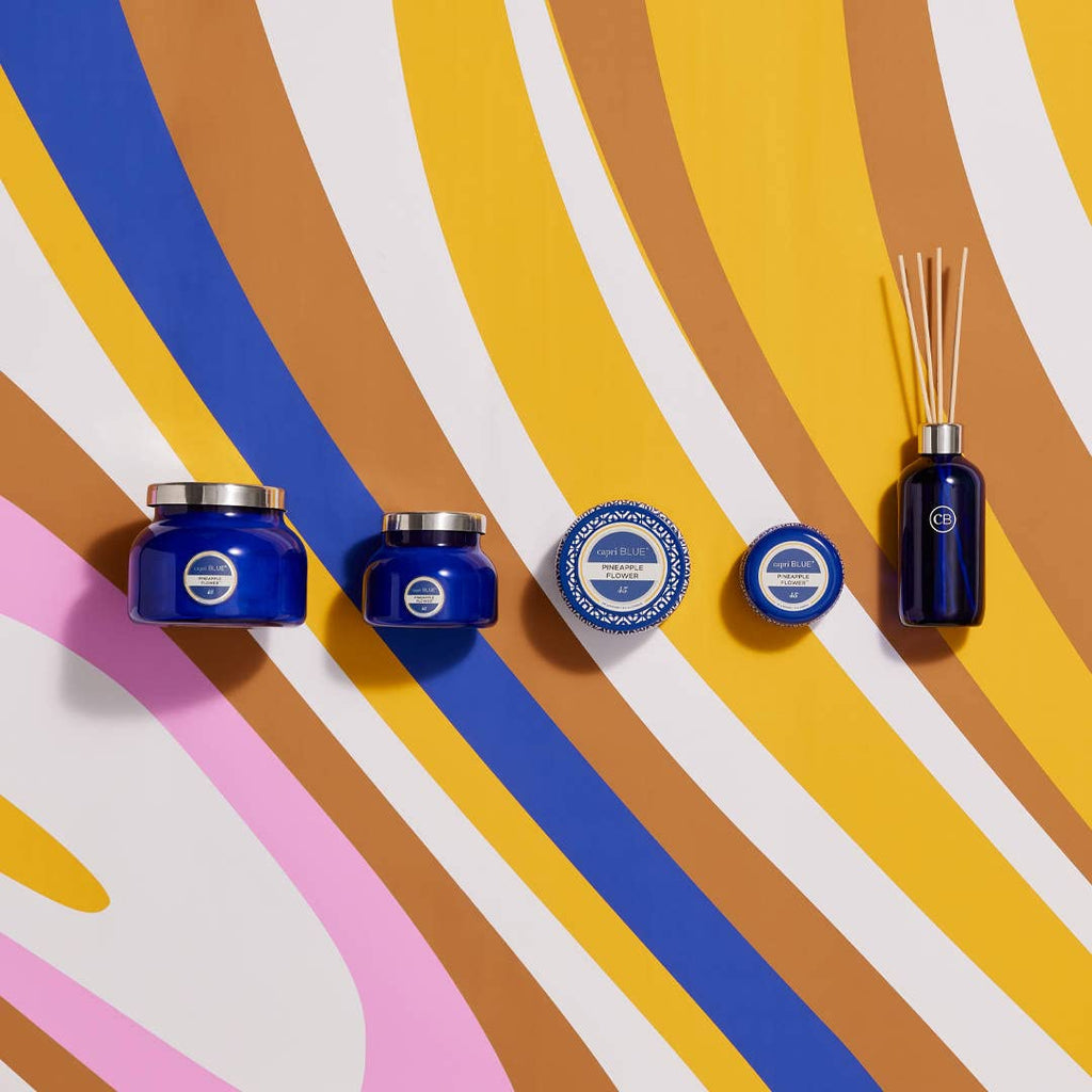 Capri Blue Volcano Reed Diffuser Set - Includes Reed Diffuser Sticks, Fragrance Oil, and Glass Bottle - Luxury Scented Room Fresheners - Cobalt Blue (8 fl oz)