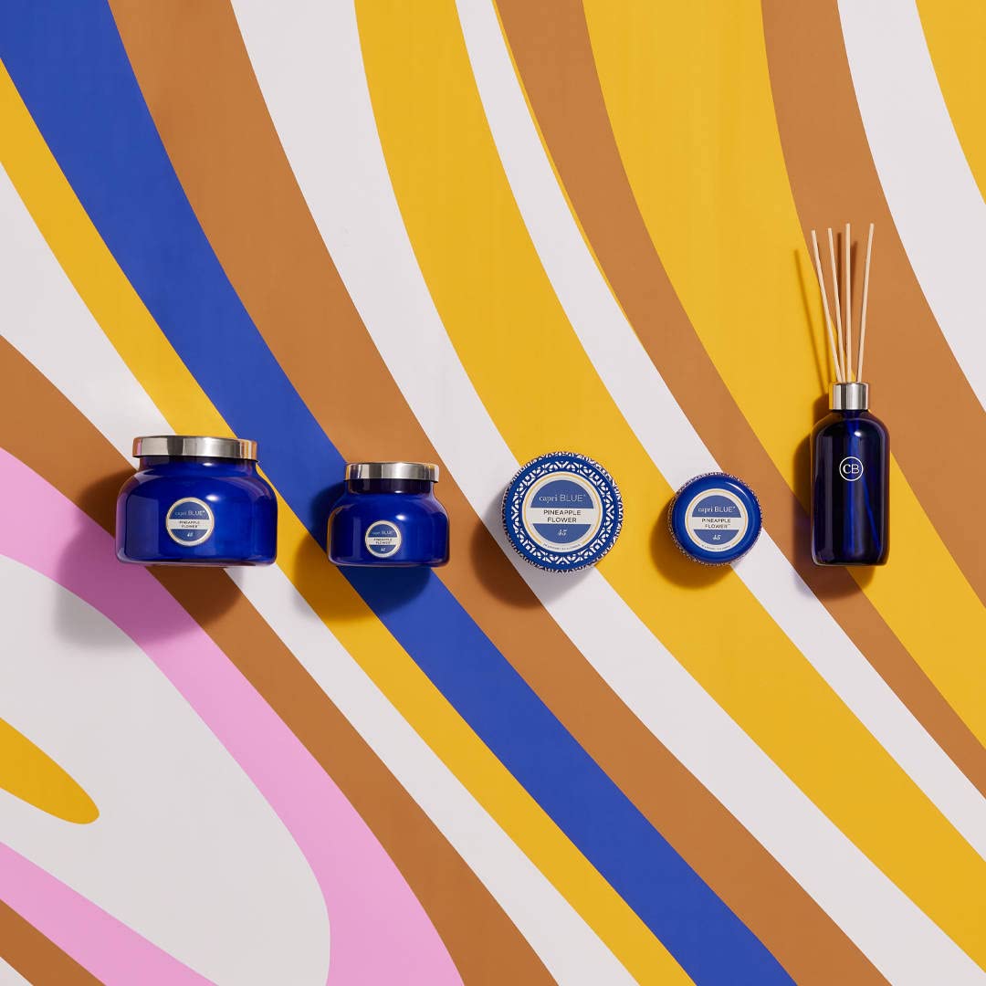 Capri Blue Volcano Reed Diffuser Set - Includes Reed Diffuser Sticks, Fragrance Oil, and Glass Bottle - Luxury Scented Room Fresheners - Cobalt Blue (8 fl oz)