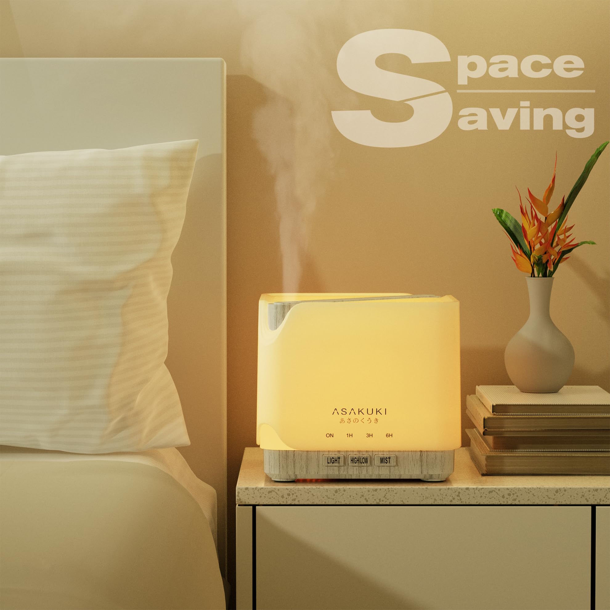 ASAKUKI 700 ml Premium Essential Oil Diffuser, 5 in 1 Ultrasonic Aromatherapy Fragrant Oil Vaporizer Humidifier, Timer and Auto-Off Safety Switch, 7 LED Light Colors, Valentine's Day Gift