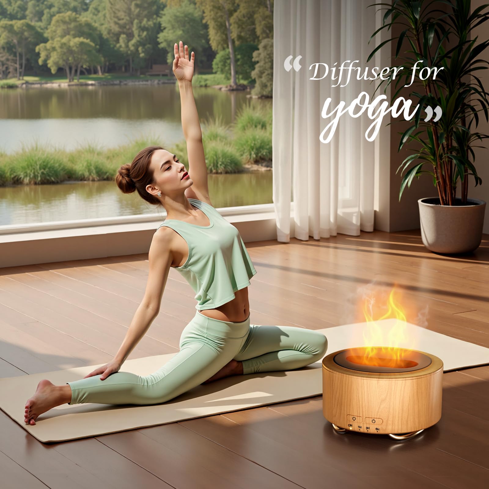 Essential Oil Diffuser for Home: 500ML Aroma Diffuser for Hotel Office Yoga Room - Humidifier with 9 Colors LED Night Light for Kids/Women Home Relaxation,Orange Yellow