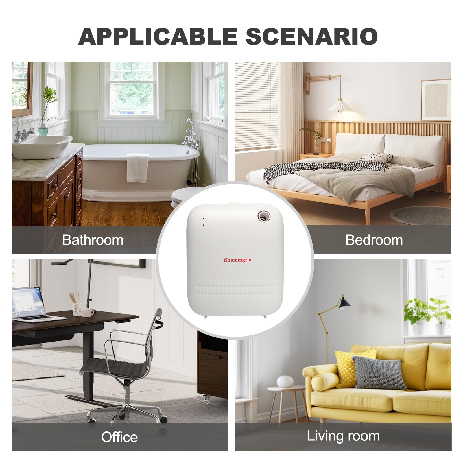 Battery-Powered Air Freshener Waterless Essential Oil Diffuser – 150mL Capacity, Smart Scent Diffuser for Rooms,Office & Commercial Use, Covers Up to 2000 sq.ft.Aromatherapy Scent Diffuser