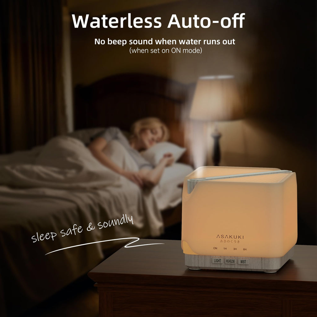 ASAKUKI 700 ml Premium Essential Oil Diffuser, 5 in 1 Ultrasonic Aromatherapy Fragrant Oil Vaporizer Humidifier, Timer and Auto-Off Safety Switch, 7 LED Light Colors, Valentine's Day Gift