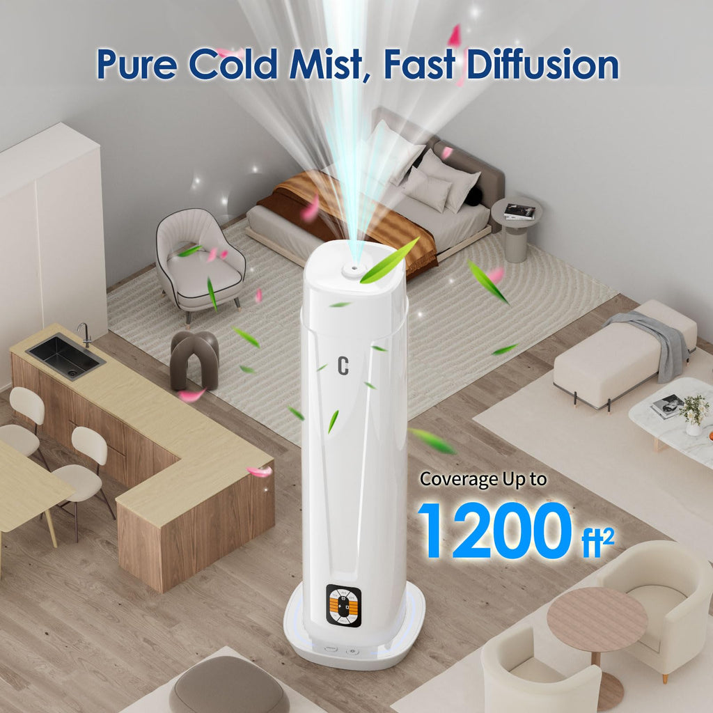 Waterless Scent Diffuser – 1200 Sq Ft Coverage, Essential Oil Diffuser with Remote Control, Quiet Aromatherapy Diffuser with LED Light & Timer, Scent Air Machine for Home, Office, Hotel