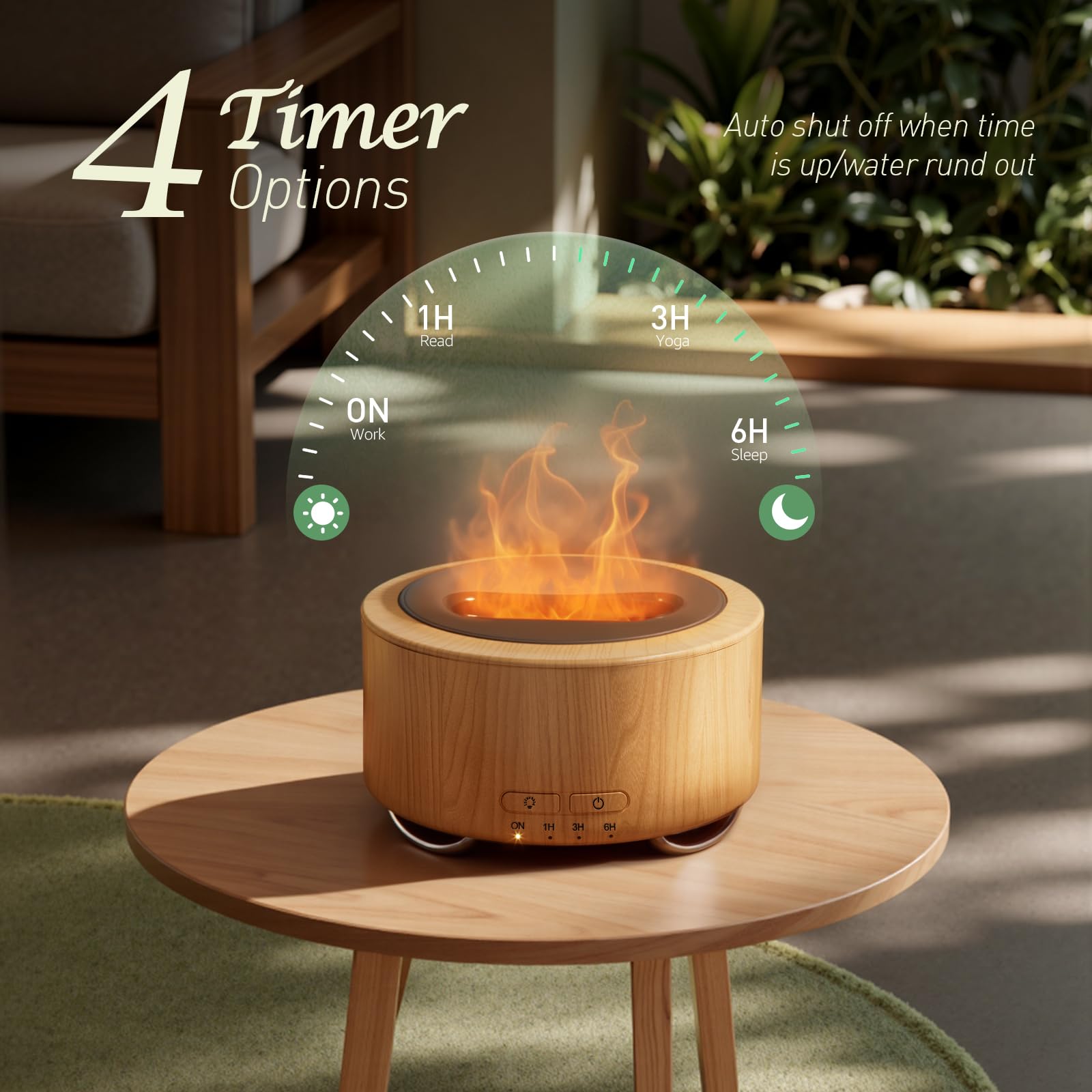 Essential Oil Diffuser for Home: 500ML Aroma Diffuser for Hotel Office Yoga Room - Humidifier with 9 Colors LED Night Light for Kids/Women Home Relaxation,Orange Yellow