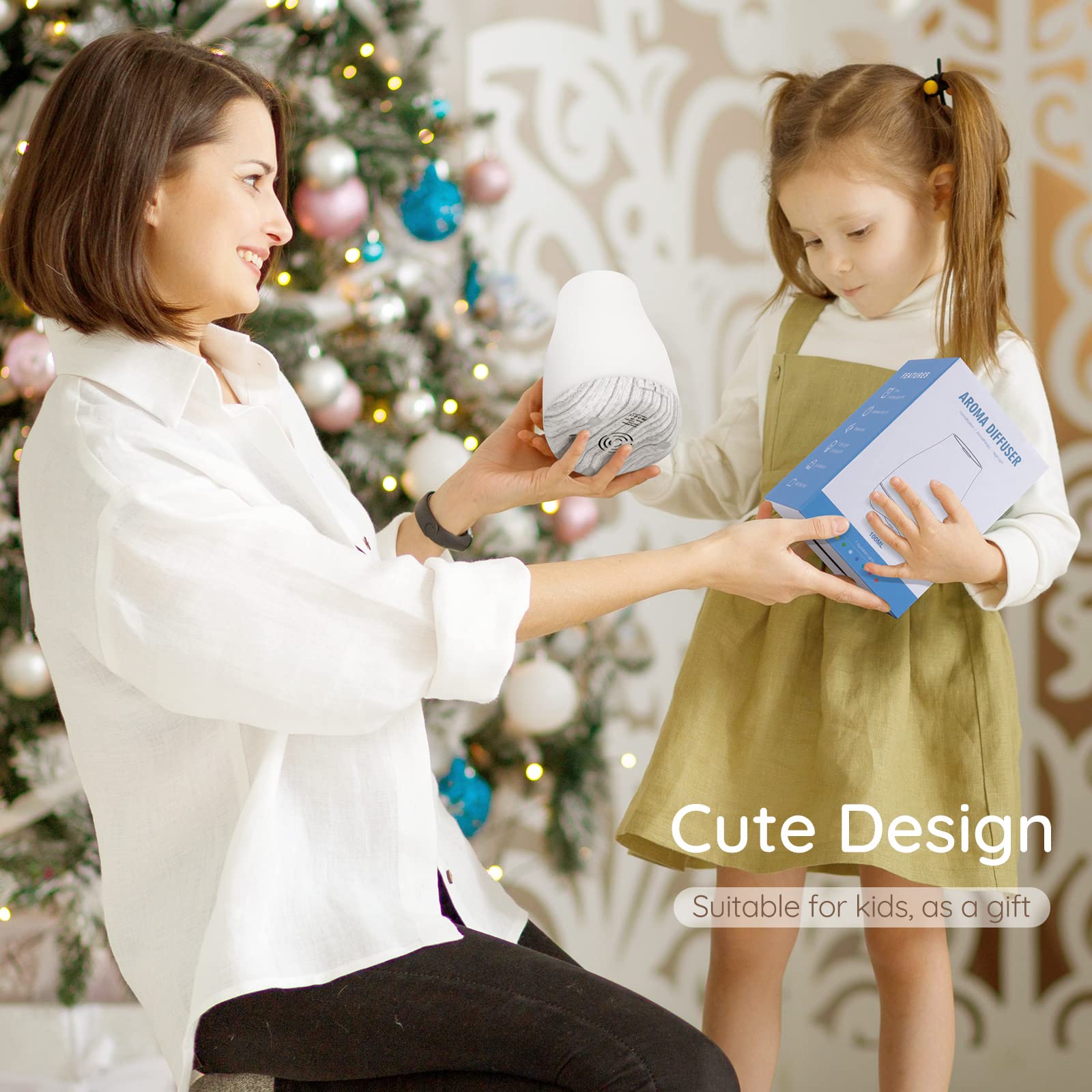 Homeweeks Diffusers, 100ml Colorful Essential Oil Diffuser with Adjustable Mist Mode, Auto Off Aroma for Bedroom/Office/Trip (100 ML 1 Pack)