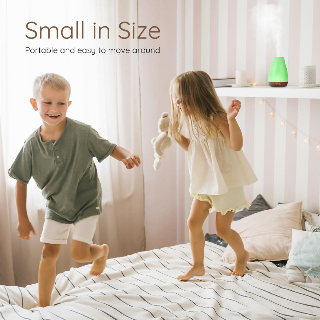 Homeweeks Diffusers, 100ml Colorful Essential Oil Diffuser with Adjustable Mist Mode, Auto Off Aroma for Bedroom/Office/Trip (100 ML 1 Pack)