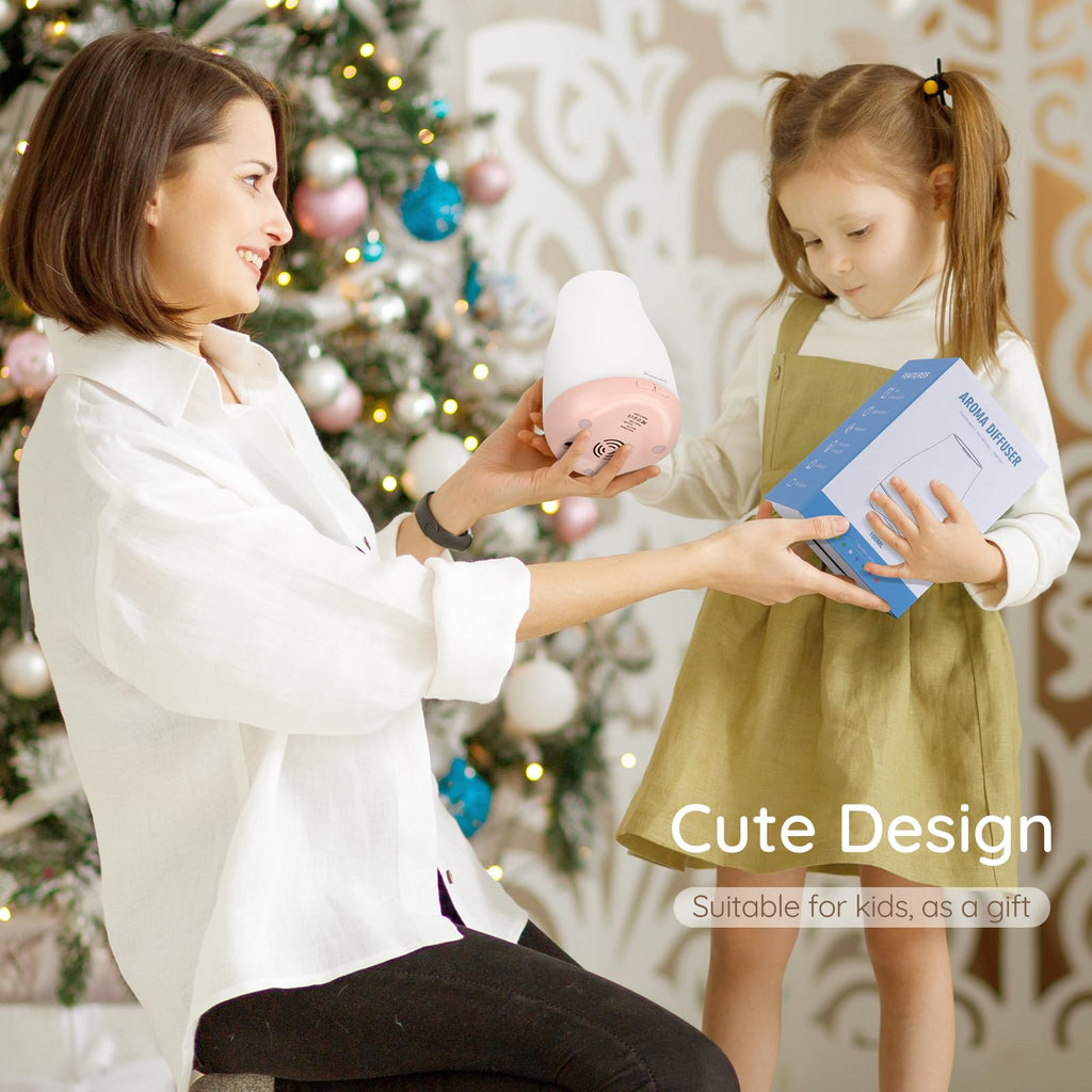 Homeweeks Diffusers, 100ml Colorful Essential Oil Diffuser with Adjustable Mist Mode, Auto Off Aroma for Bedroom/Office/Trip (100 ML 1 Pack)