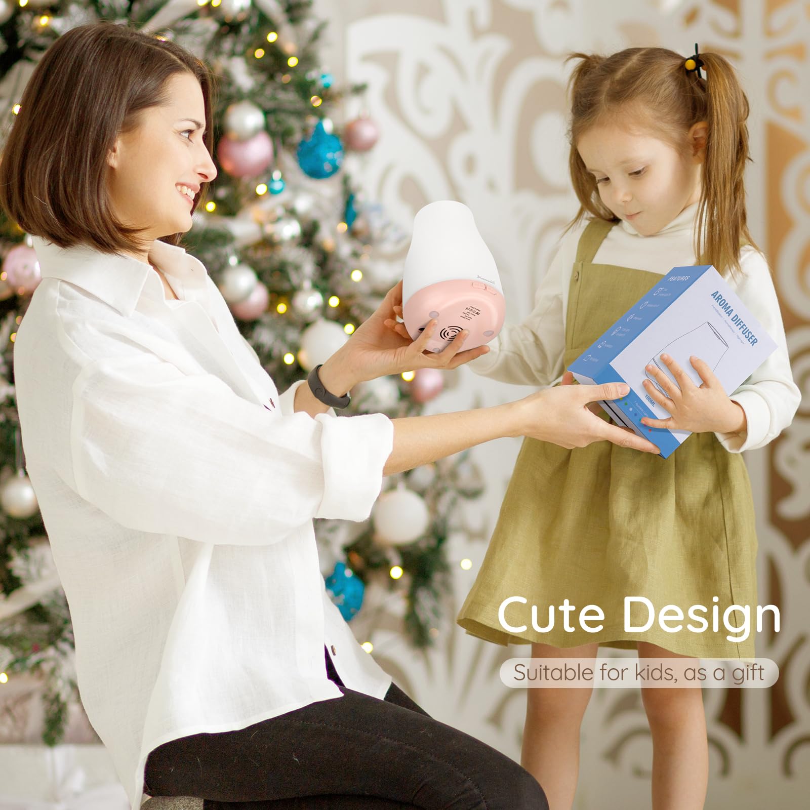 Homeweeks Diffusers, 100ml Colorful Essential Oil Diffuser with Adjustable Mist Mode, Auto Off Aroma for Bedroom/Office/Trip (100 ML 1 Pack)