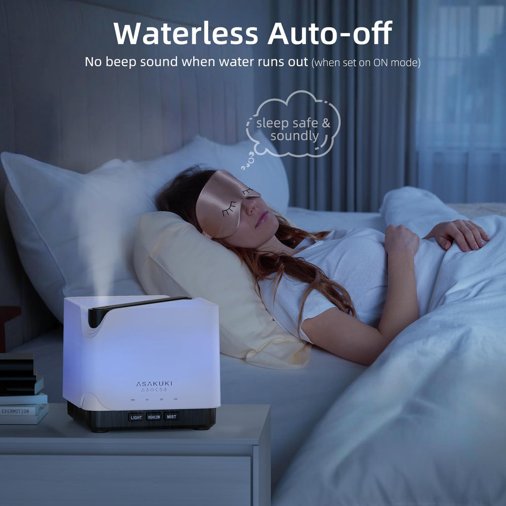 ASAKUKI 700 ml Premium Essential Oil Diffuser, 5 in 1 Ultrasonic Aromatherapy Fragrant Oil Vaporizer Humidifier, Timer and Auto-Off Safety Switch, 7 LED Light Colors, Valentine's Day Gift