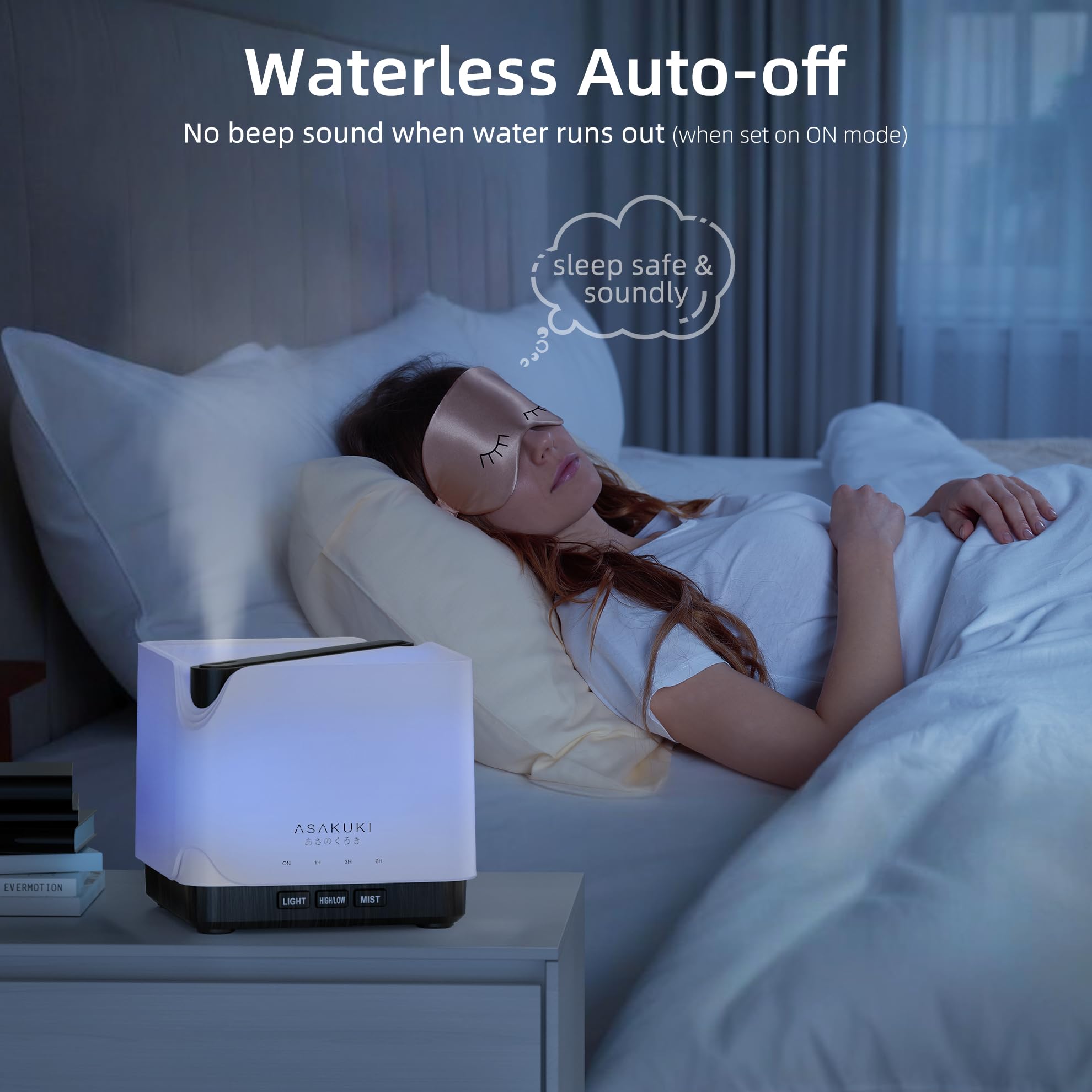 ASAKUKI 700 ml Premium Essential Oil Diffuser, 5 in 1 Ultrasonic Aromatherapy Fragrant Oil Vaporizer Humidifier, Timer and Auto-Off Safety Switch, 7 LED Light Colors, Valentine's Day Gift