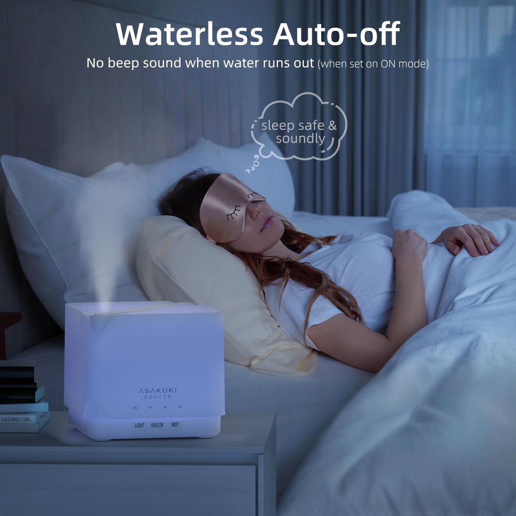 ASAKUKI 700 ml Premium Essential Oil Diffuser, 5 in 1 Ultrasonic Aromatherapy Fragrant Oil Vaporizer Humidifier, Timer and Auto-Off Safety Switch, 7 LED Light Colors, Valentine's Day Gift