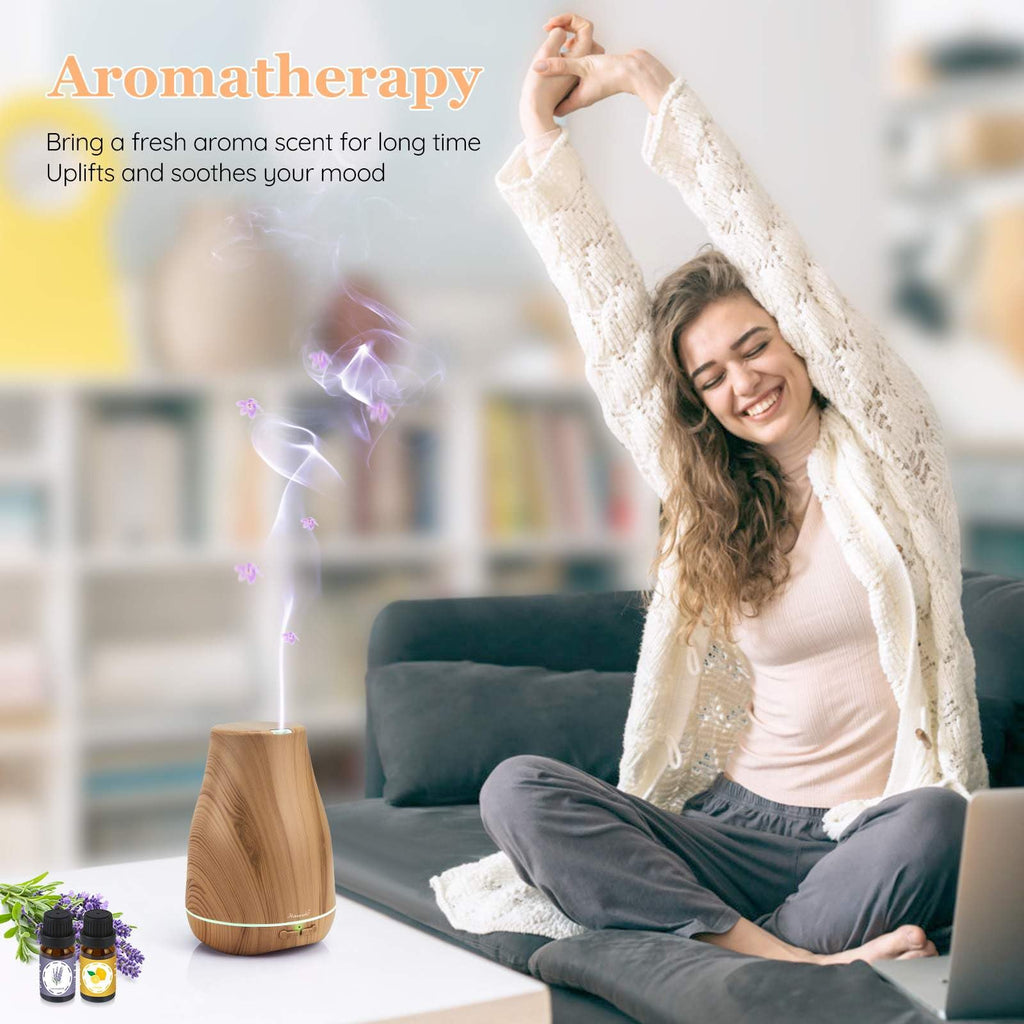 Homeweeks Diffusers, 100ml Colorful Essential Oil Diffuser with Adjustable Mist Mode, Auto Off Aroma for Bedroom/Office/Trip (100 ML 1 Pack)