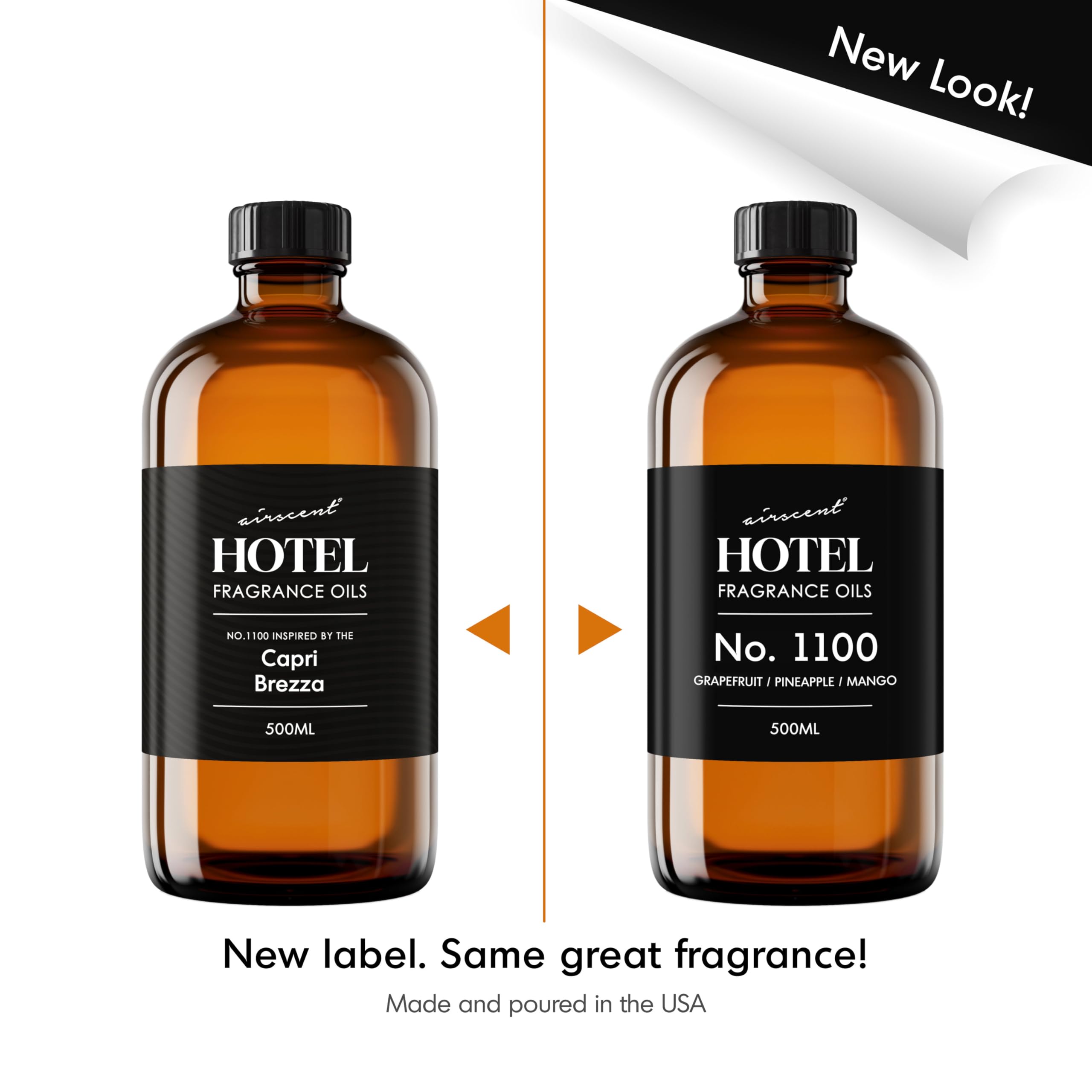 AirScent Capri Brezza Diffuser Oil No. 1100 - Volcano-Inspired Premium Fragrance Oil for Ultrasonic and Waterless Diffusers and Crafting - 120 mL, 4 fl oz Glass Bottle with Dropper