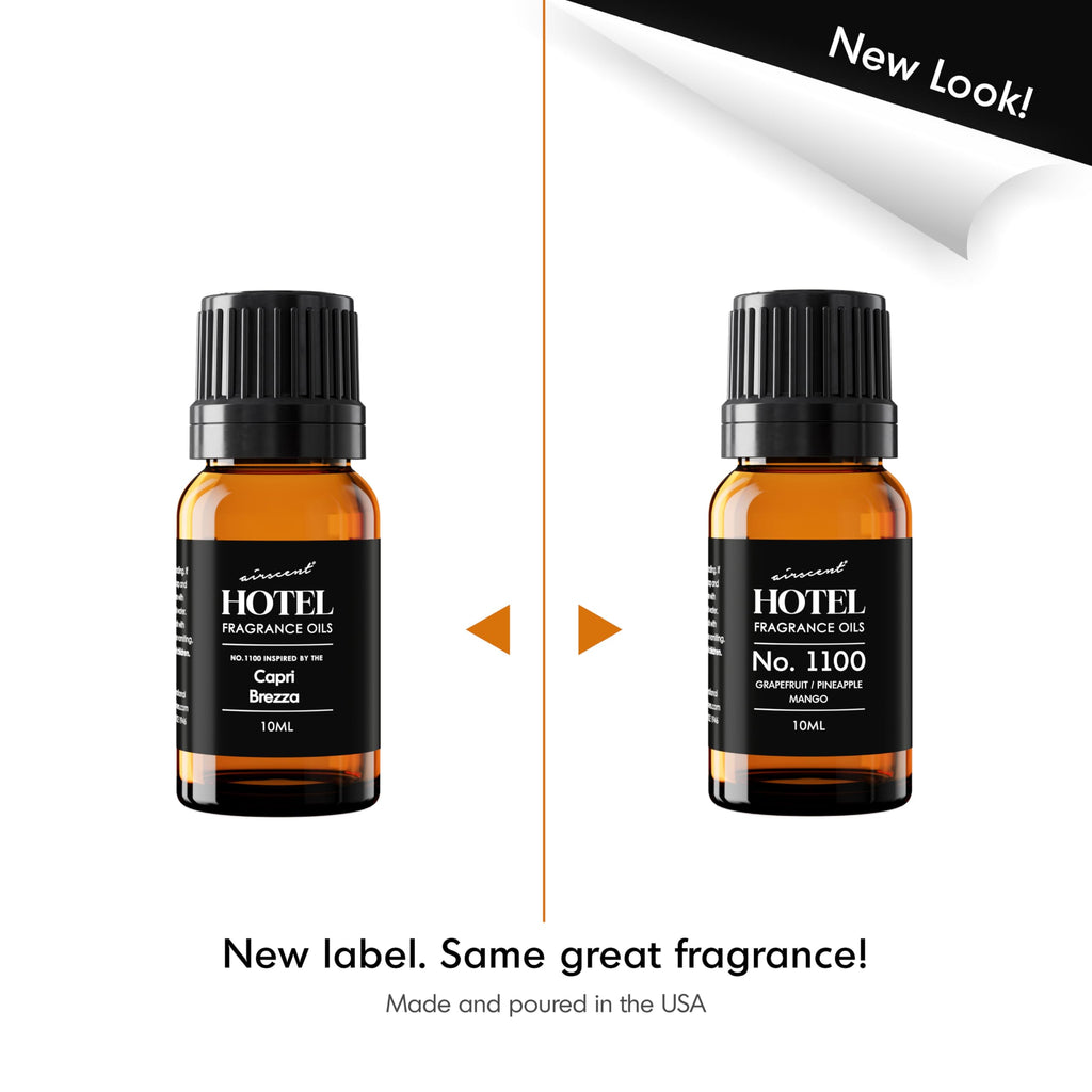 AirScent Capri Brezza Diffuser Oil No. 1100 - Volcano-Inspired Premium Fragrance Oil for Ultrasonic and Waterless Diffusers and Crafting - 120 mL, 4 fl oz Glass Bottle with Dropper