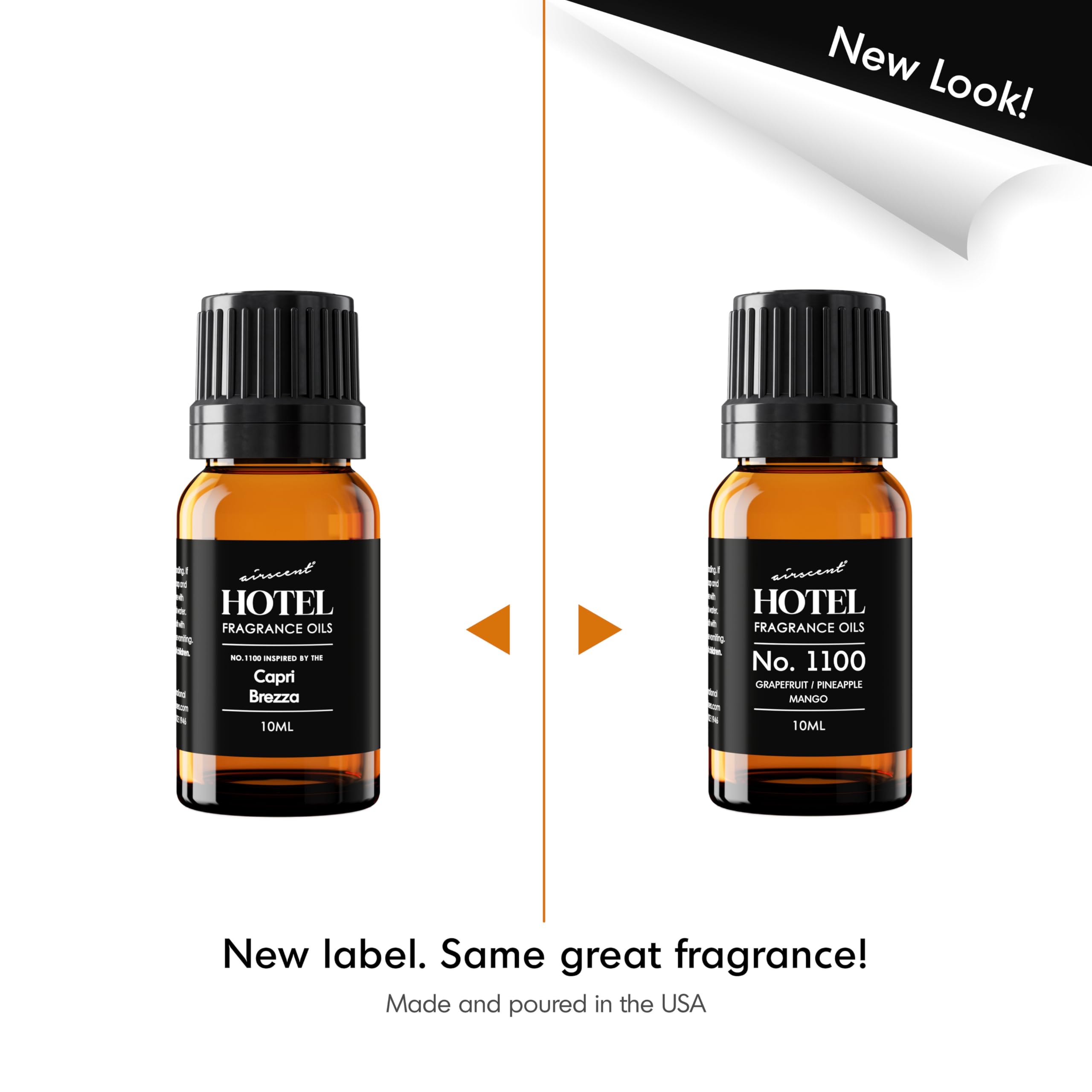 AirScent Capri Brezza Diffuser Oil No. 1100 - Volcano-Inspired Premium Fragrance Oil for Ultrasonic and Waterless Diffusers and Crafting - 120 mL, 4 fl oz Glass Bottle with Dropper