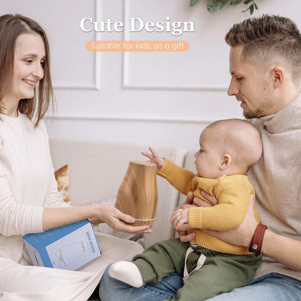 Homeweeks Diffusers, 100ml Colorful Essential Oil Diffuser with Adjustable Mist Mode, Auto Off Aroma for Bedroom/Office/Trip (100 ML 1 Pack)