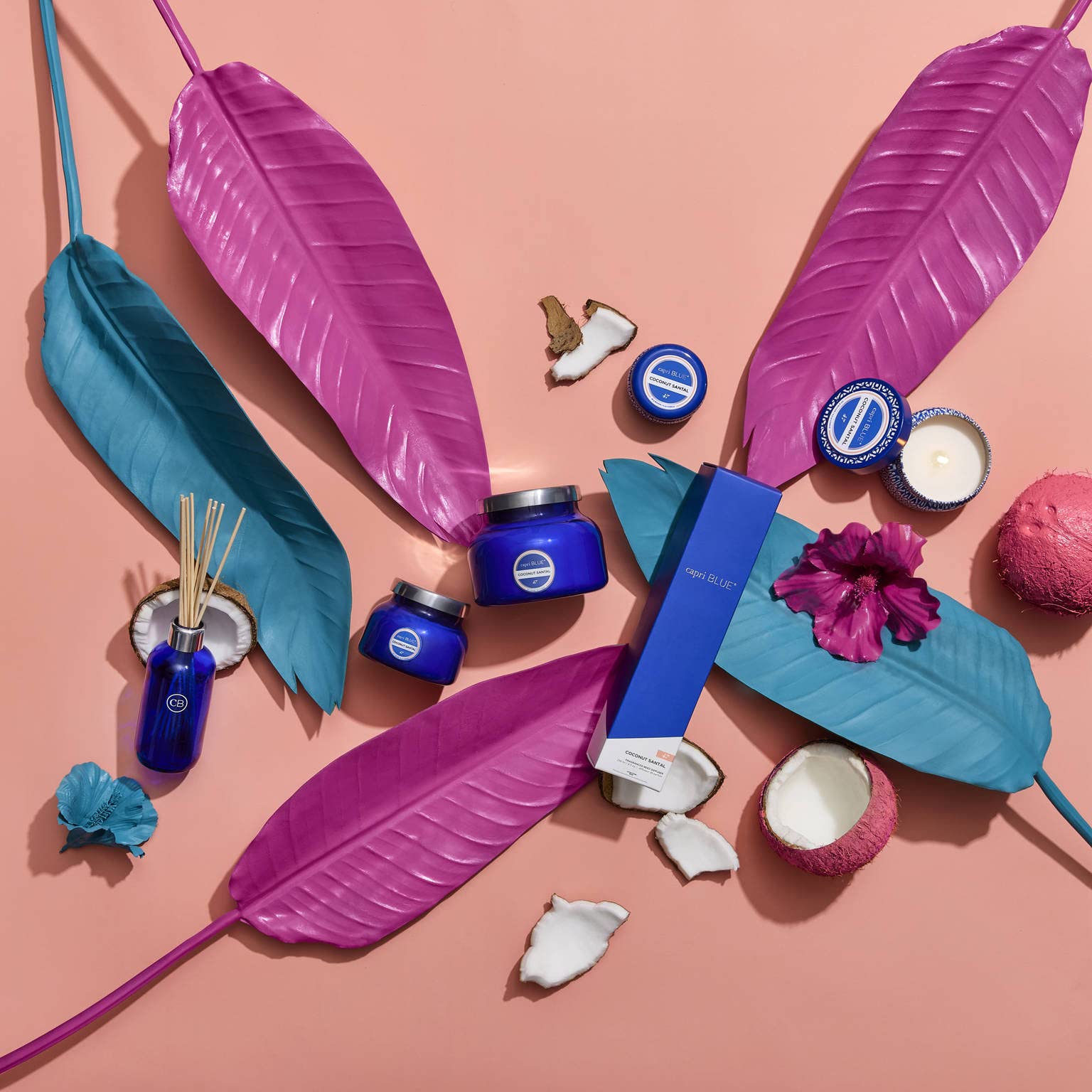 Capri Blue Volcano Reed Diffuser Set - Includes Reed Diffuser Sticks, Fragrance Oil, and Glass Bottle - Luxury Scented Room Fresheners - Cobalt Blue (8 fl oz)