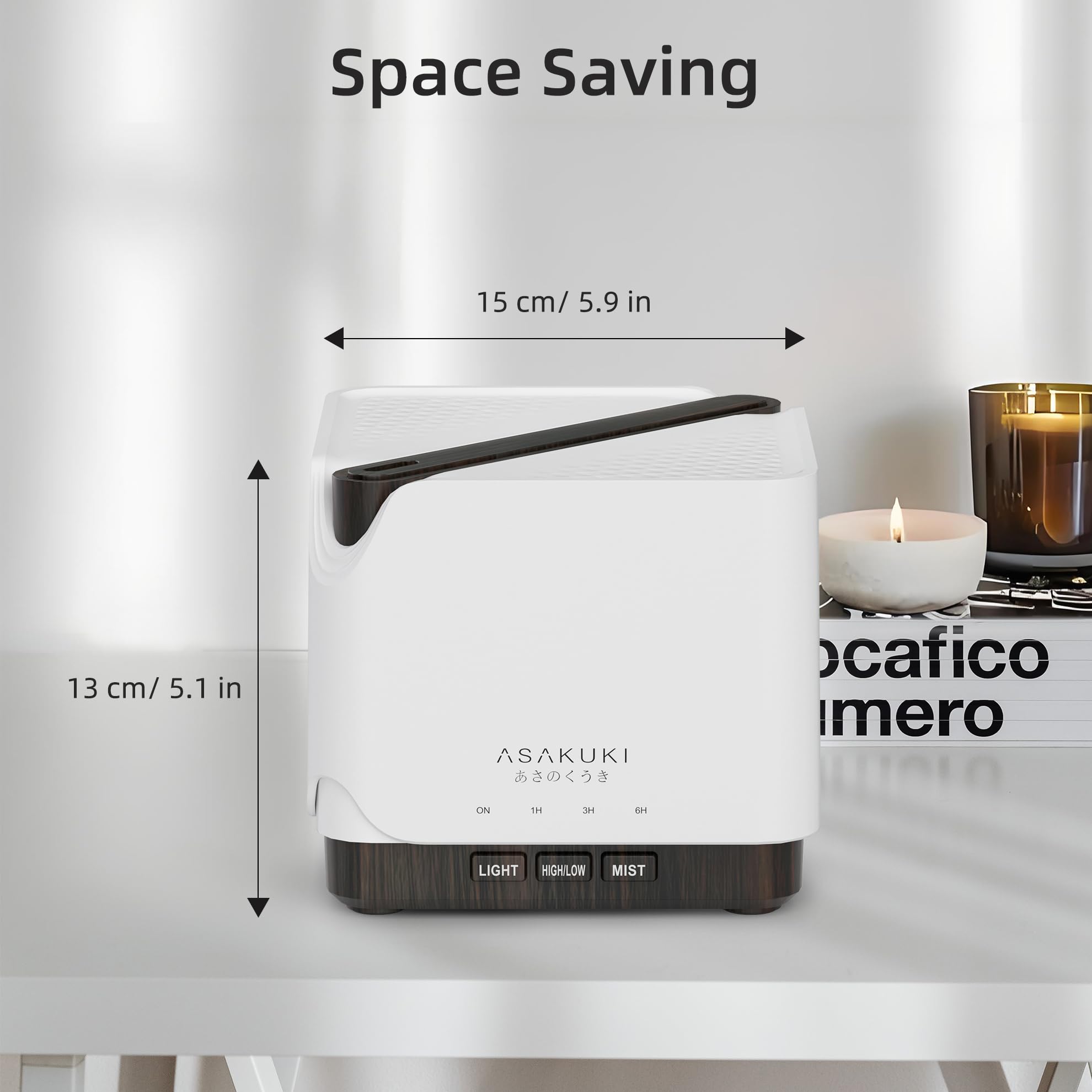 ASAKUKI 700 ml Premium Essential Oil Diffuser, 5 in 1 Ultrasonic Aromatherapy Fragrant Oil Vaporizer Humidifier, Timer and Auto-Off Safety Switch, 7 LED Light Colors, Valentine's Day Gift