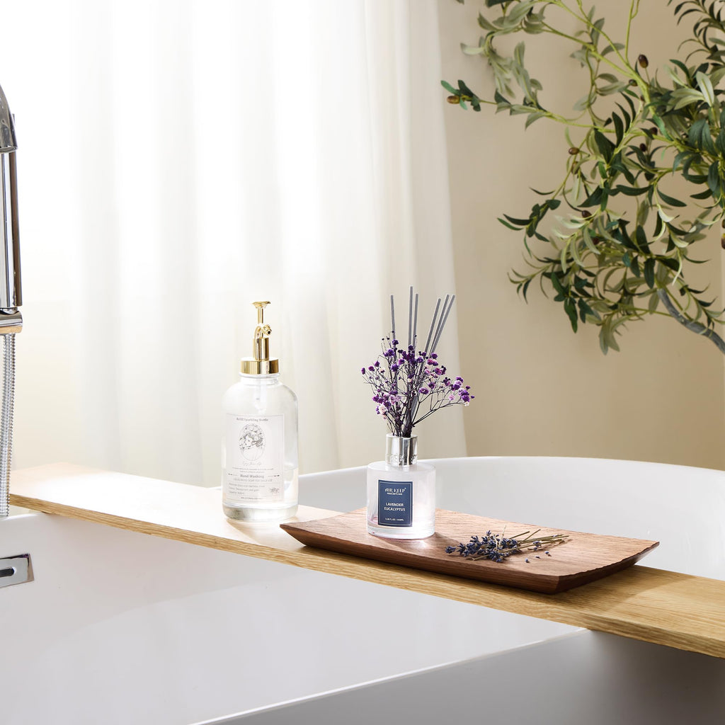 Airkeep Reed Diffuser Set,3.38 fl oz (100 ml) - Clean Linen Oil Diffusers with 8 Reed Sticks,Home Fragrance Reed Diffuser for Bathroom Shelf Decor