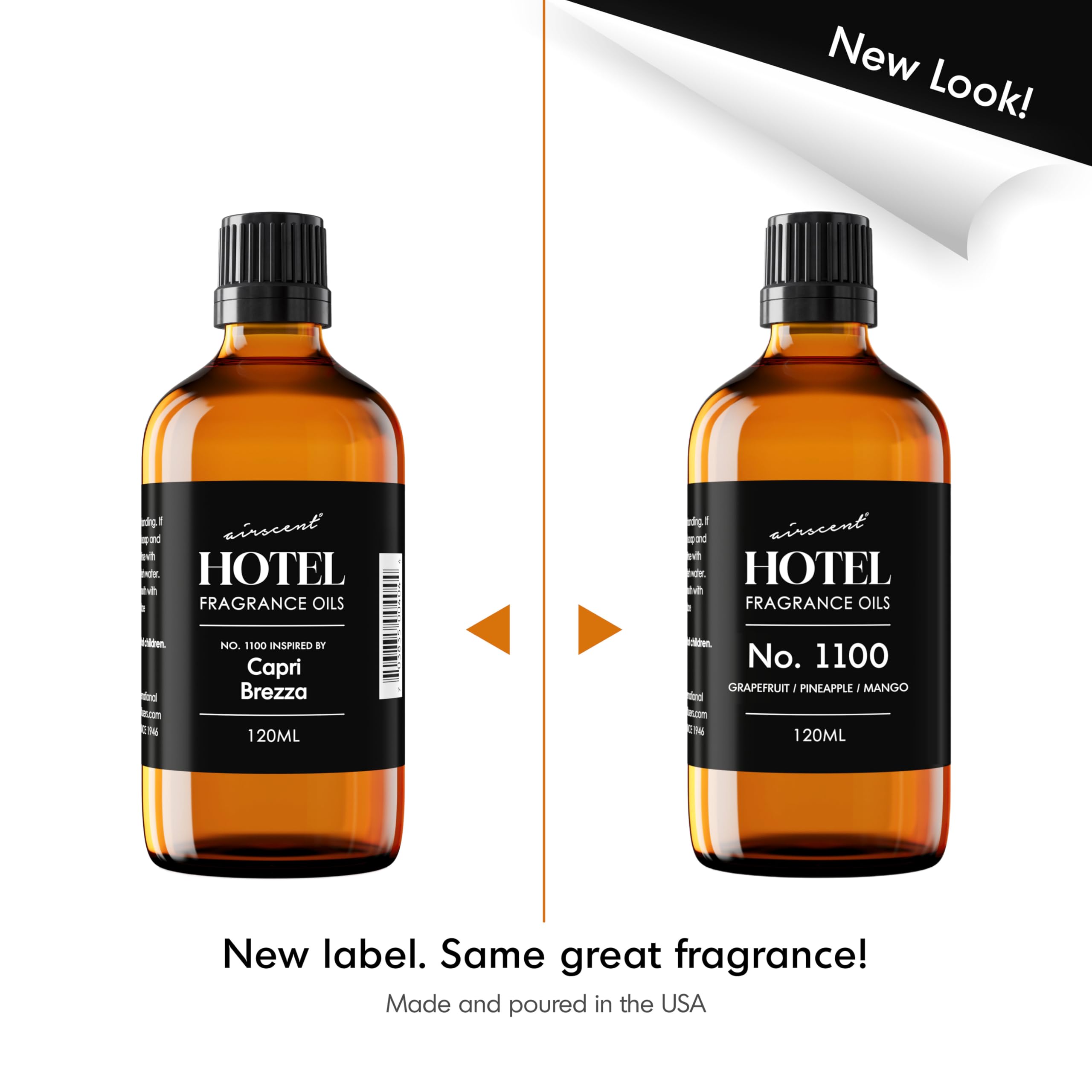 AirScent Capri Brezza Diffuser Oil No. 1100 - Volcano-Inspired Premium Fragrance Oil for Ultrasonic and Waterless Diffusers and Crafting - 120 mL, 4 fl oz Glass Bottle with Dropper