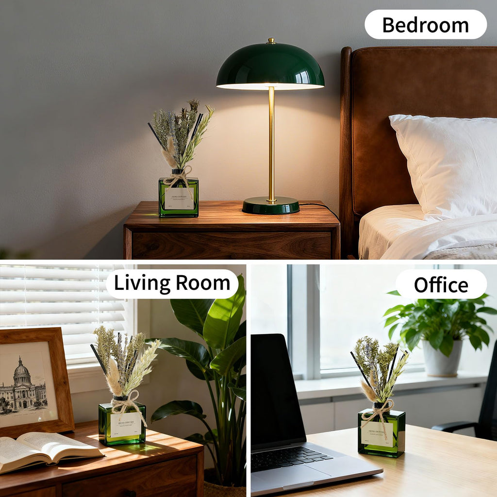 Reed Diffuser, 4 oz Earthy Sandalwood Scent Diffuser with 7 Sticks, Long Lasting Reed diffusers for Home, Elegant Fragrance for Bathroom Bedroom Office Decor, Air Fresh