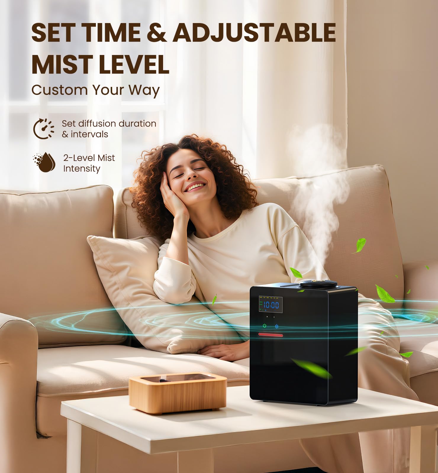 Waterless Essential Oil Diffuser 5000 Sq.Ft Coverage for Large Home, Hotel, or Office, 200ml Cold Air Scent Diffuser Machine with Bluetooth App Control, Quiet No-Heat HVAC Fragrance Diffuser