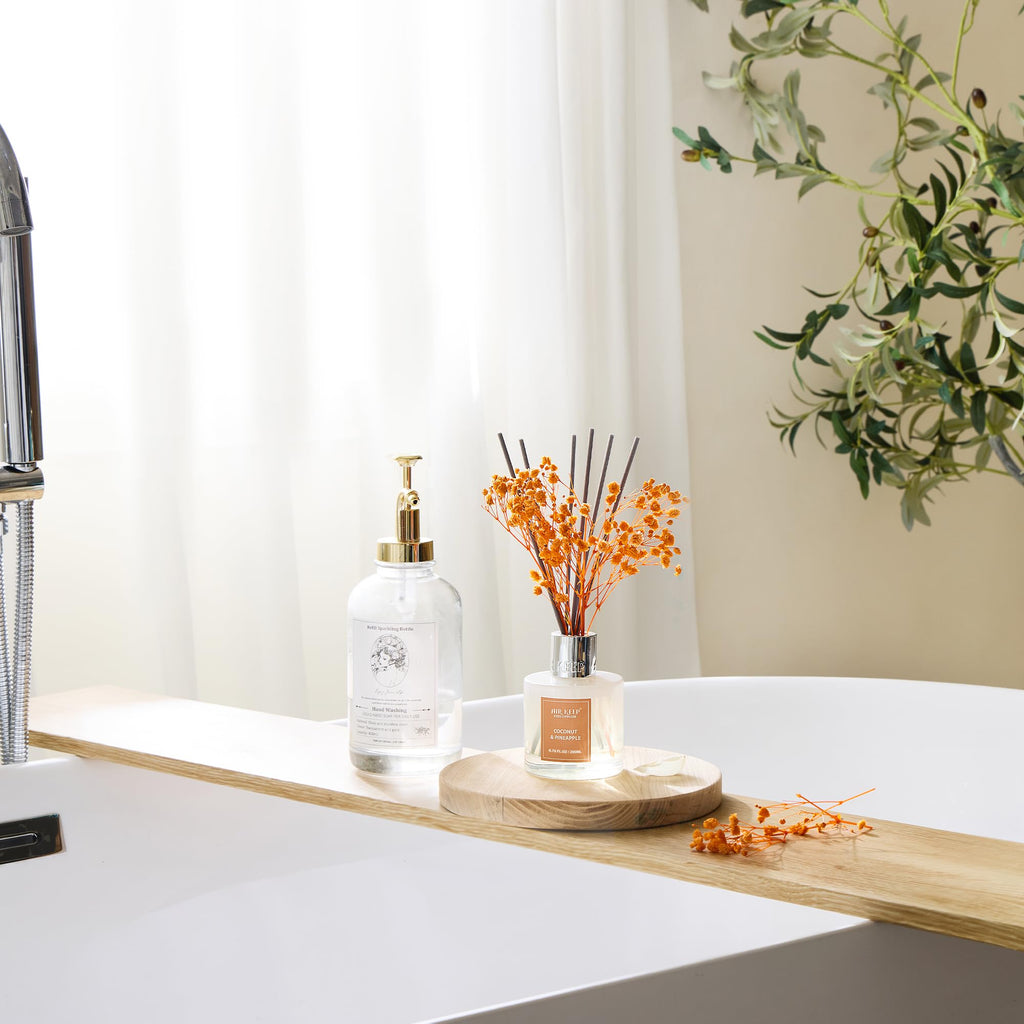 Airkeep Reed Diffuser Set,3.38 fl oz (100 ml) - Clean Linen Oil Diffusers with 8 Reed Sticks,Home Fragrance Reed Diffuser for Bathroom Shelf Decor