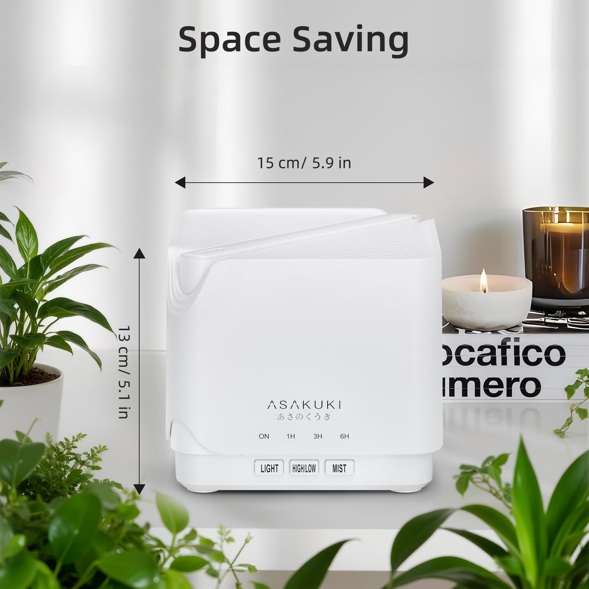 ASAKUKI 700 ml Premium Essential Oil Diffuser, 5 in 1 Ultrasonic Aromatherapy Fragrant Oil Vaporizer Humidifier, Timer and Auto-Off Safety Switch, 7 LED Light Colors, Valentine's Day Gift