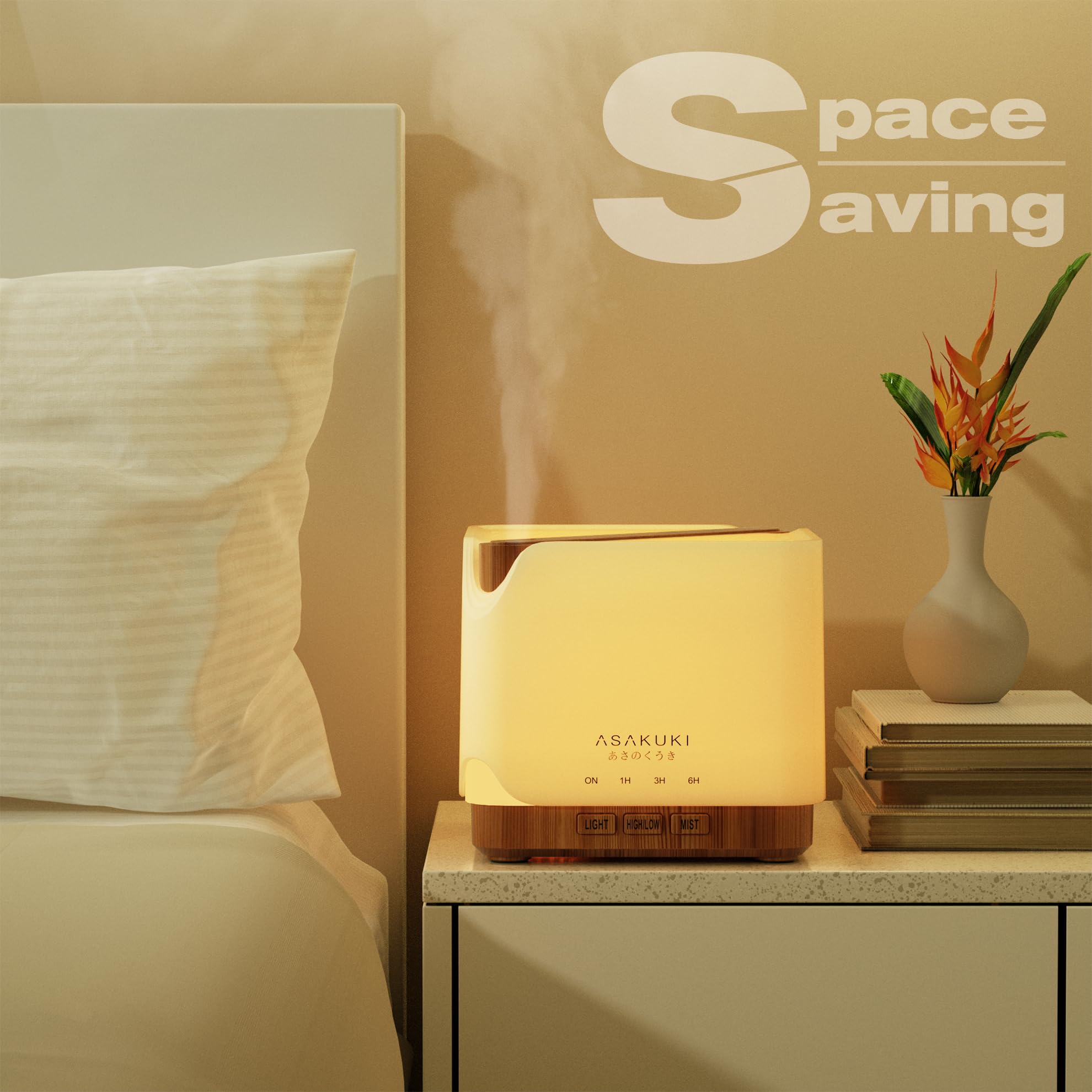 ASAKUKI 700 ml Premium Essential Oil Diffuser, 5 in 1 Ultrasonic Aromatherapy Fragrant Oil Vaporizer Humidifier, Timer and Auto-Off Safety Switch, 7 LED Light Colors, Valentine's Day Gift