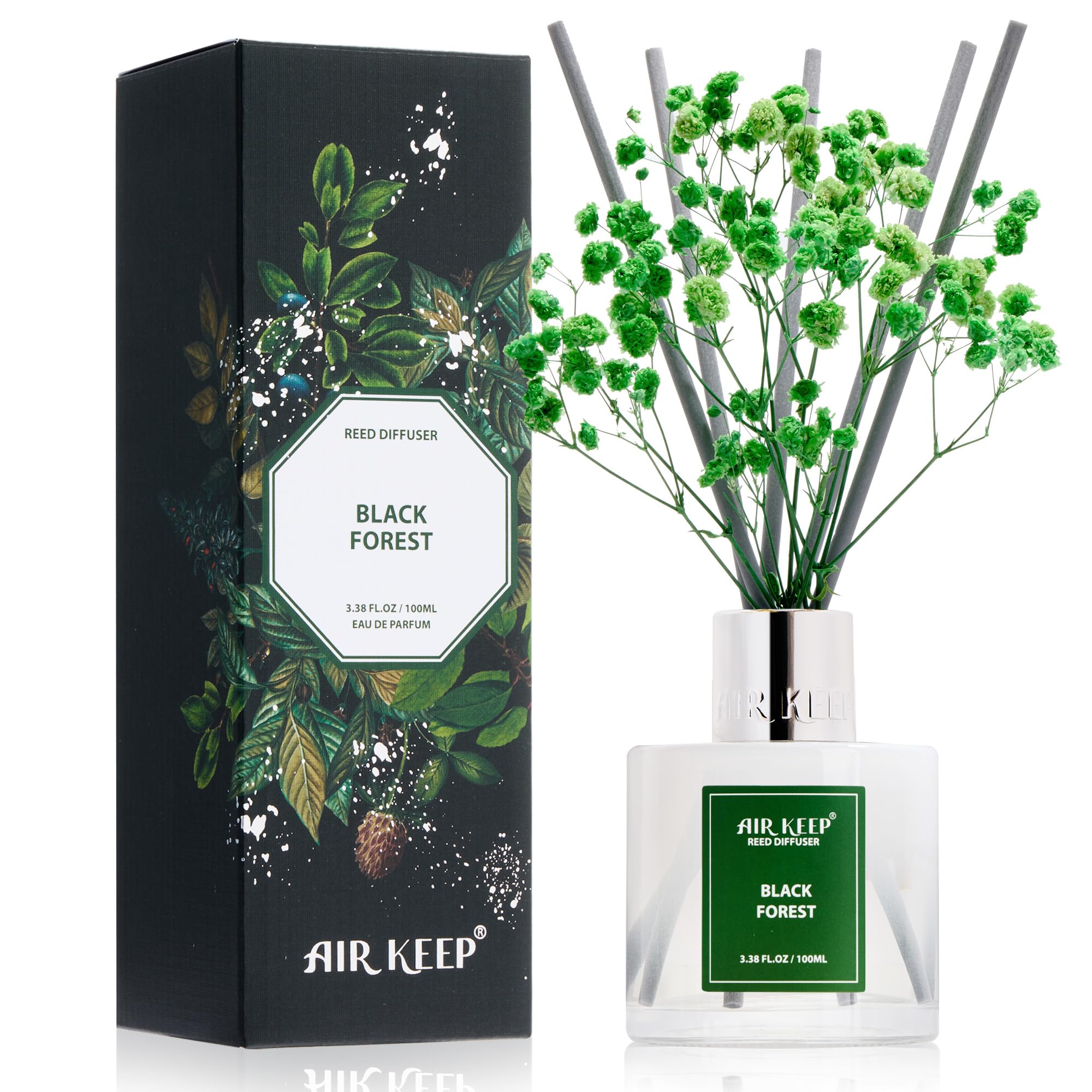 Airkeep Reed Diffuser Set,3.38 fl oz (100 ml) - Clean Linen Oil Diffusers with 8 Reed Sticks,Home Fragrance Reed Diffuser for Bathroom Shelf Decor