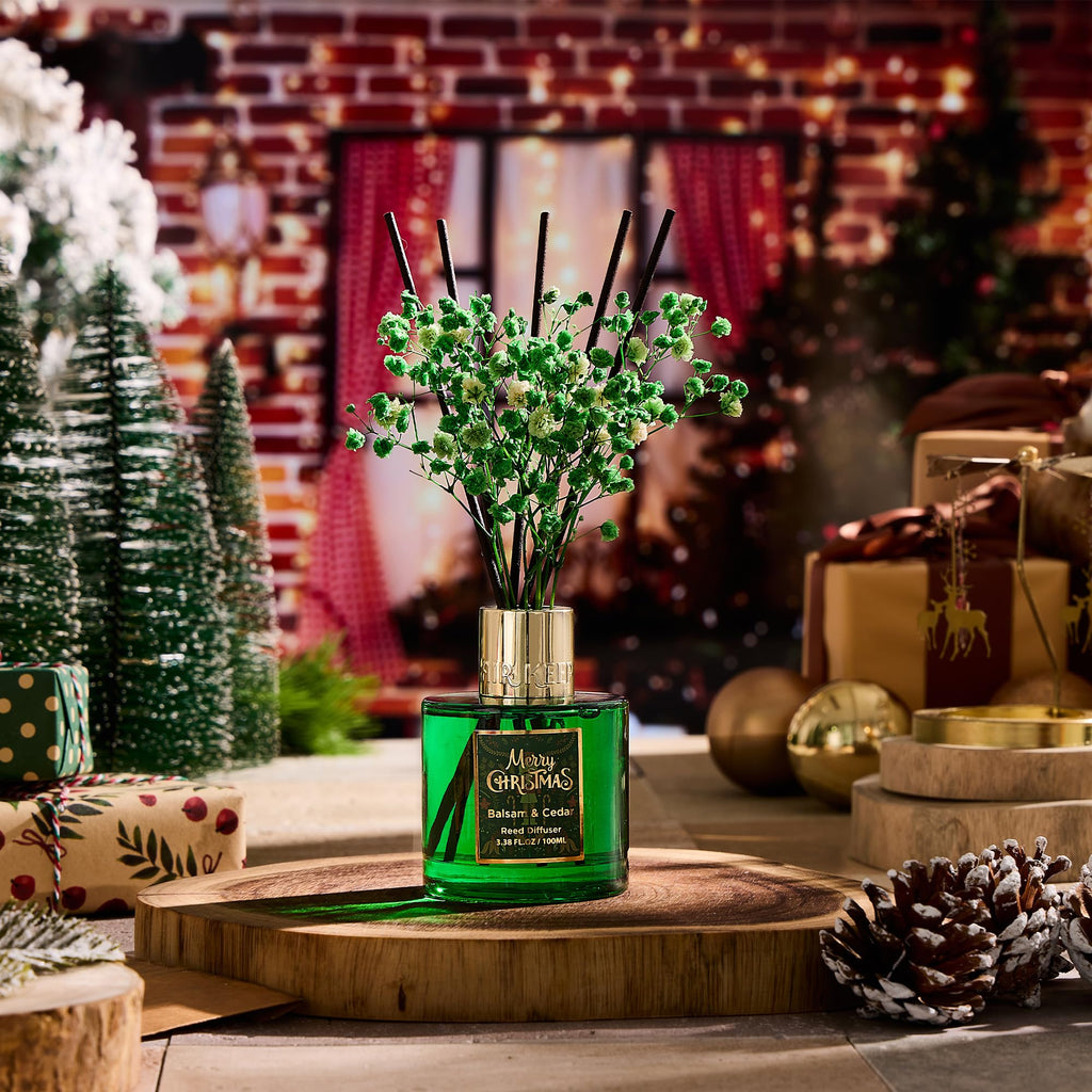 Airkeep Reed Diffuser Set,3.38 fl oz (100 ml) - Clean Linen Oil Diffusers with 8 Reed Sticks,Home Fragrance Reed Diffuser for Bathroom Shelf Decor