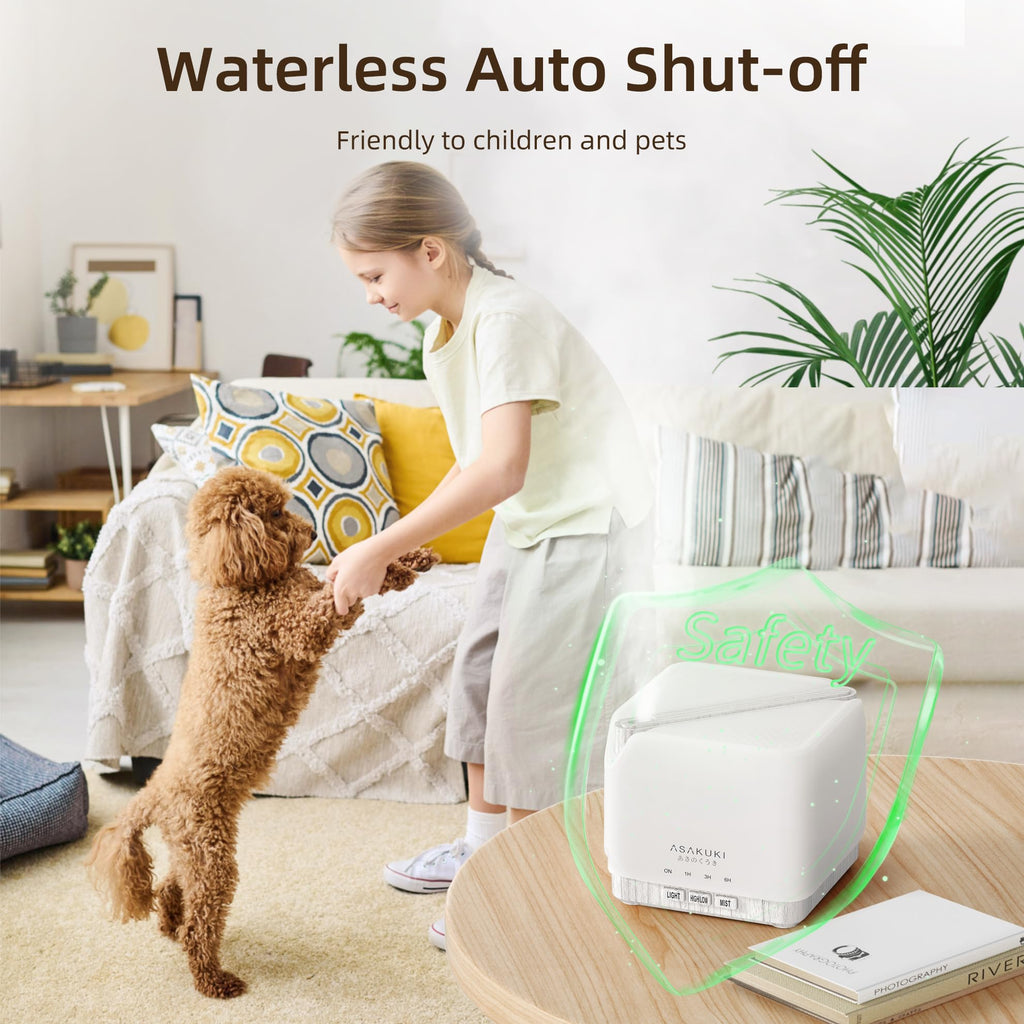 ASAKUKI 700 ml Premium Essential Oil Diffuser, 5 in 1 Ultrasonic Aromatherapy Fragrant Oil Vaporizer Humidifier, Timer and Auto-Off Safety Switch, 7 LED Light Colors, Valentine's Day Gift