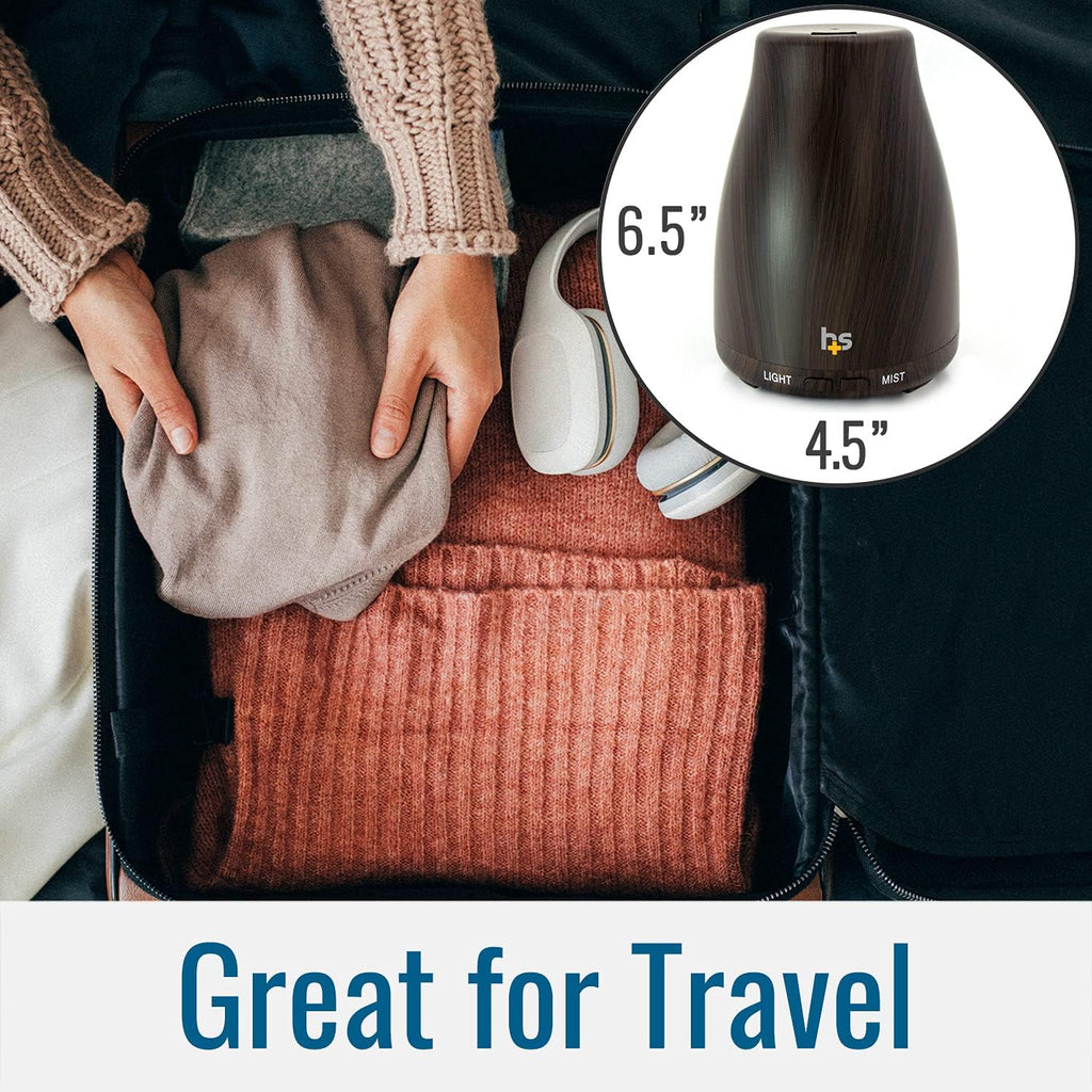 HealthSmart 500ML Essential Oil Diffuser for Large Rooms, Cool Mist Humidifier and Aromatherapy Diffuser, Adjustable Timer, Mist Mode and 7 LED Light Colors, White (Pack of 1)