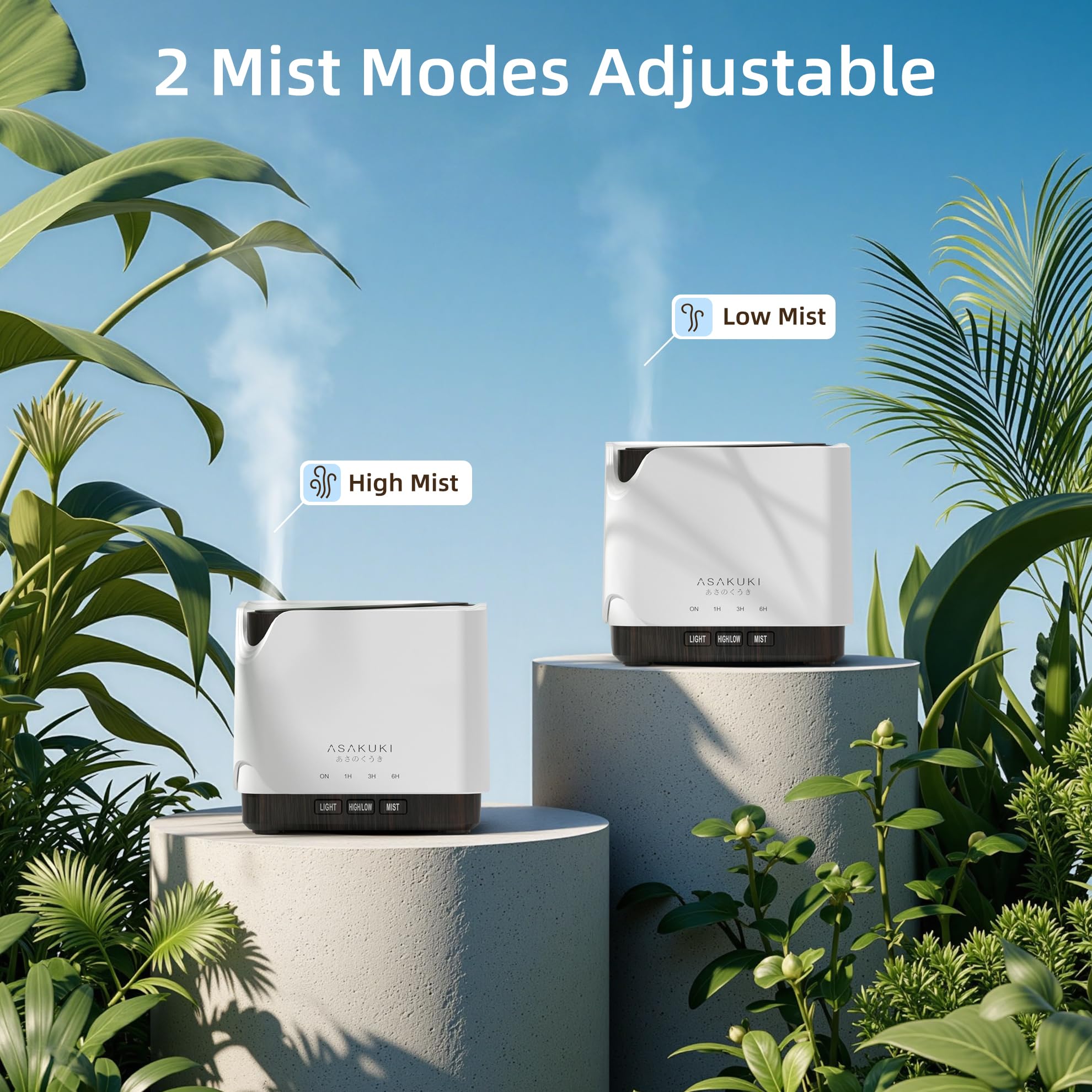 ASAKUKI 700 ml Premium Essential Oil Diffuser, 5 in 1 Ultrasonic Aromatherapy Fragrant Oil Vaporizer Humidifier, Timer and Auto-Off Safety Switch, 7 LED Light Colors, Valentine's Day Gift