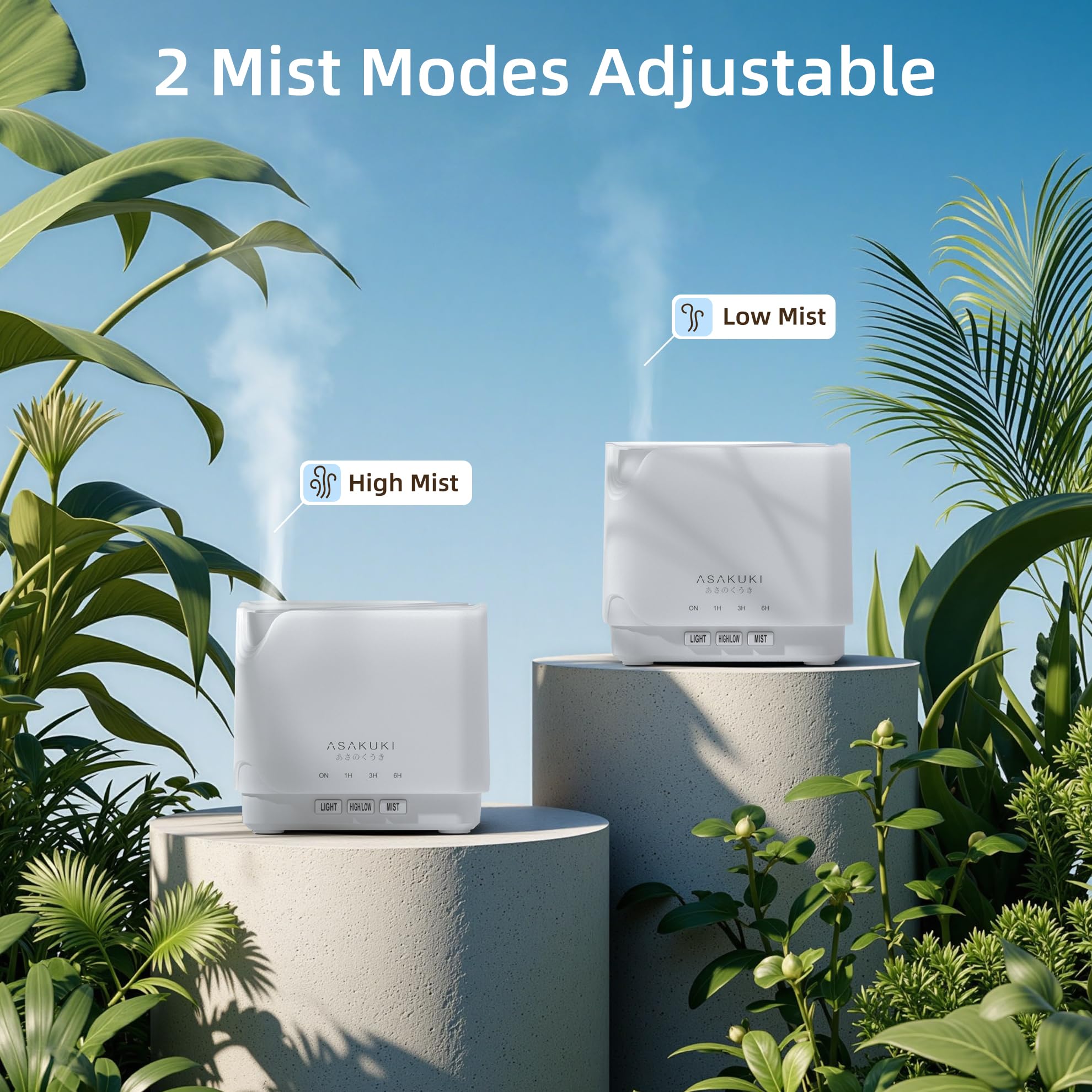 ASAKUKI 700 ml Premium Essential Oil Diffuser, 5 in 1 Ultrasonic Aromatherapy Fragrant Oil Vaporizer Humidifier, Timer and Auto-Off Safety Switch, 7 LED Light Colors, Valentine's Day Gift